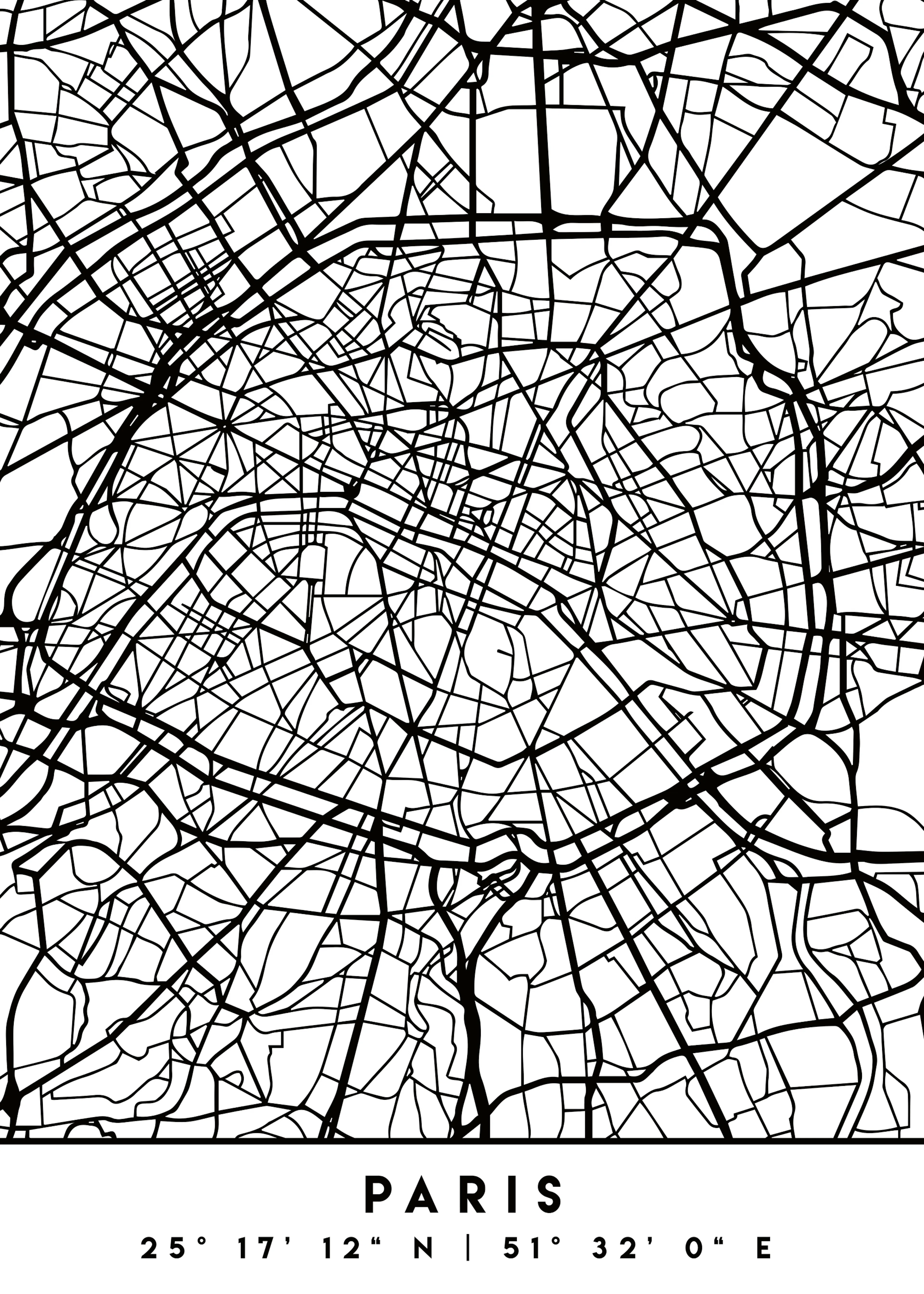 Emiliano Deificus - Iconic Paris Street Map Poster 0