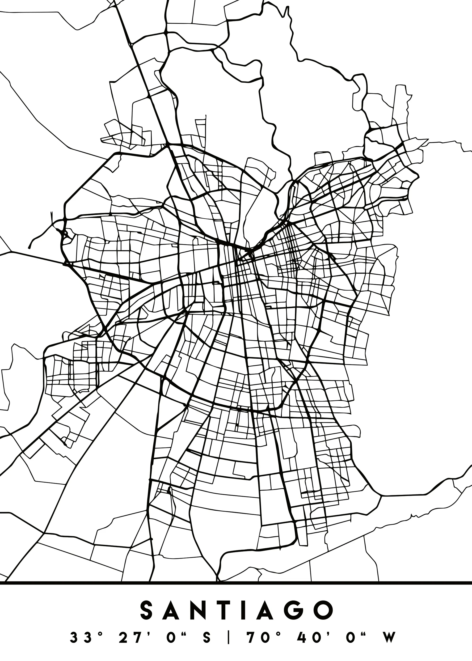 Emiliano Deificus - Santiago Urban Map Poster 0