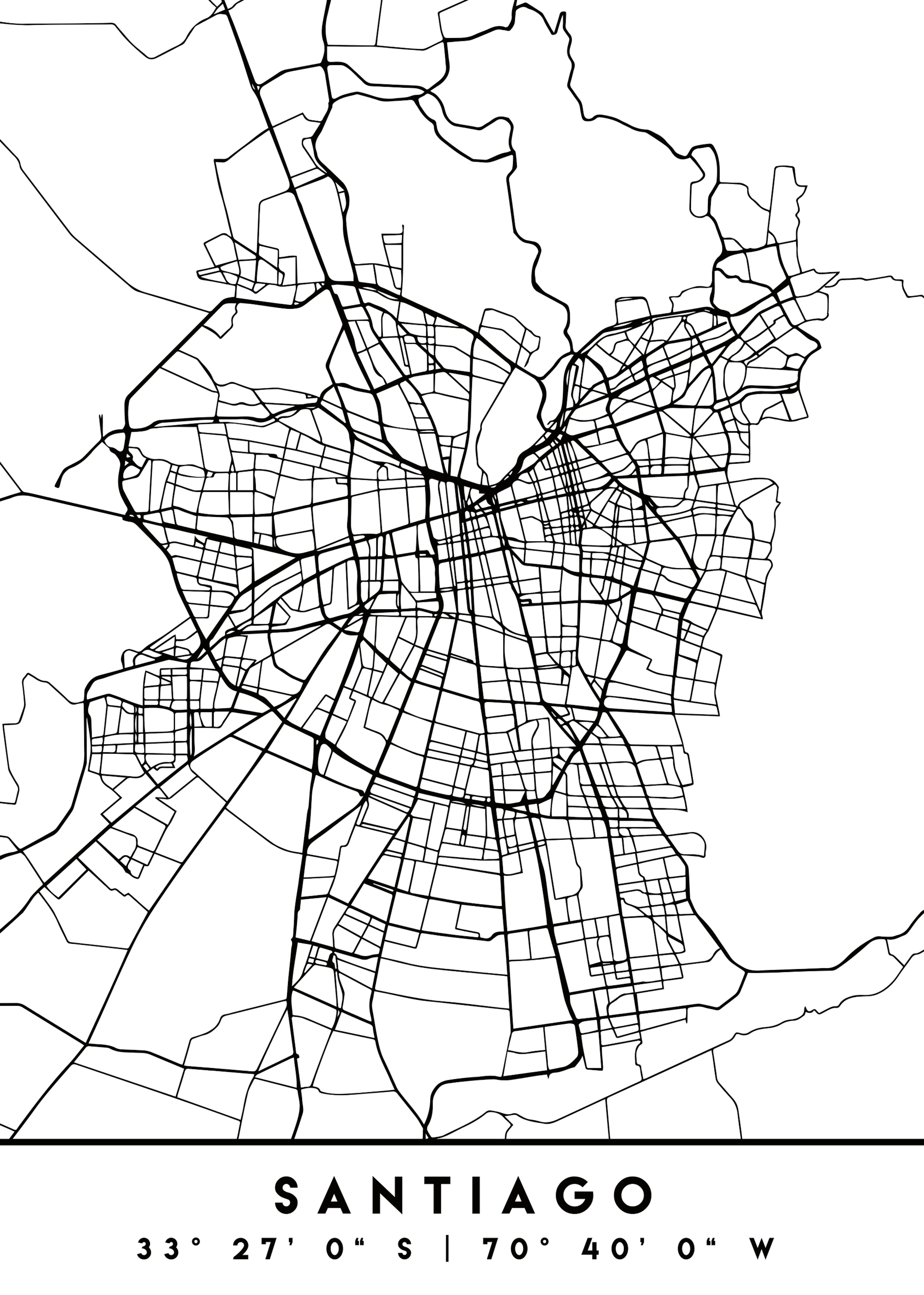 Emiliano Deificus - Santiago Urban Map Poster 0