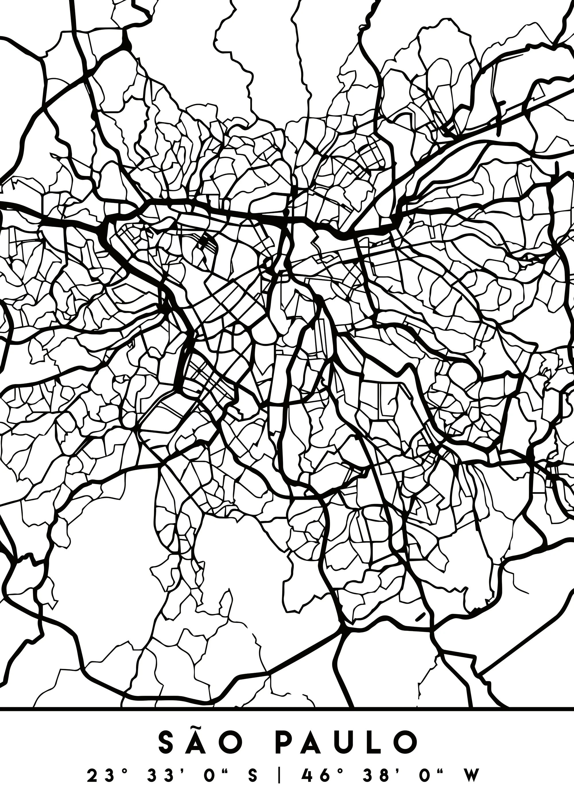 Emiliano Deificus - Minimal SAo Paulo Map Poster 0