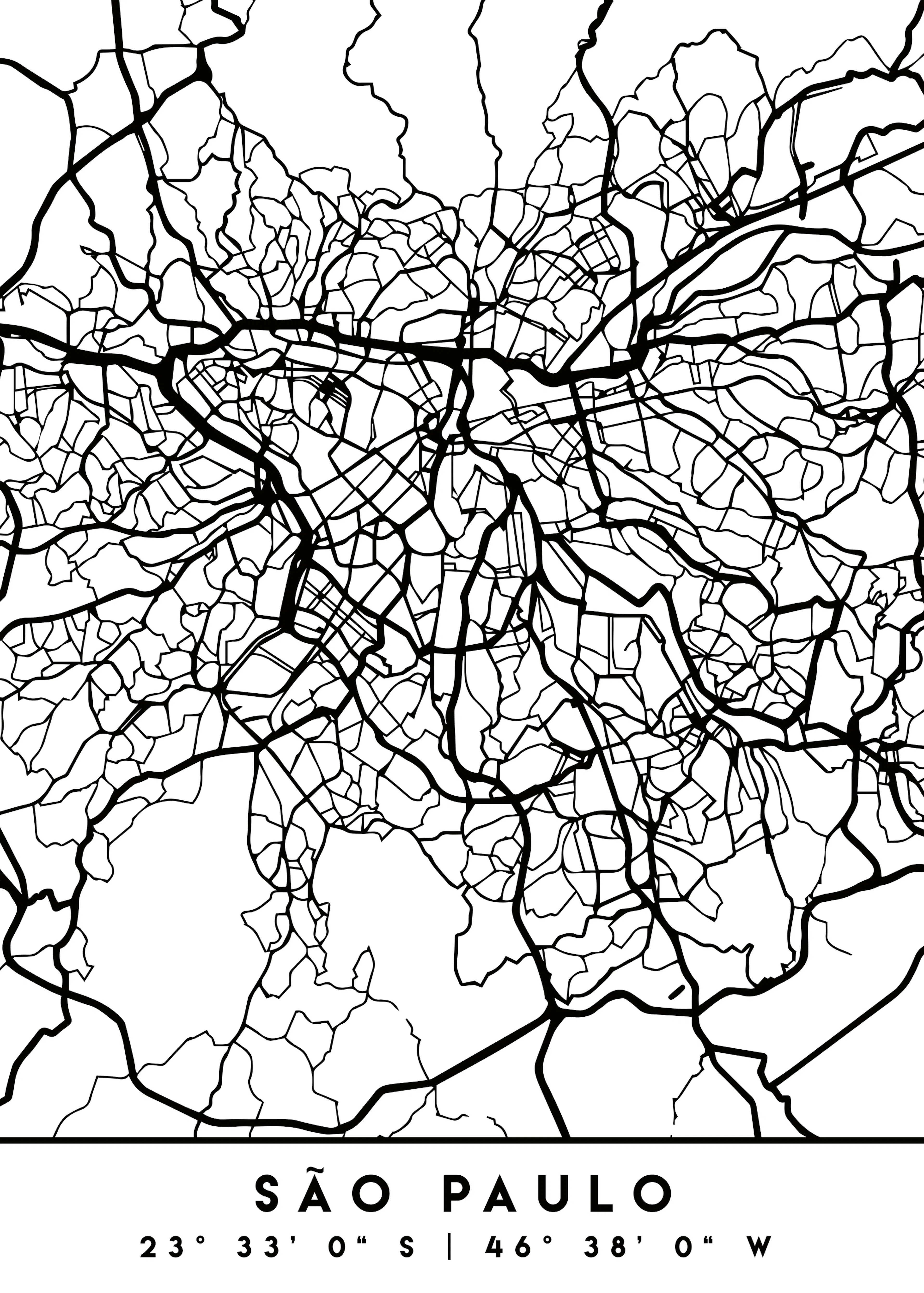 Emiliano Deificus - Minimal SAo Paulo Map Poster 0