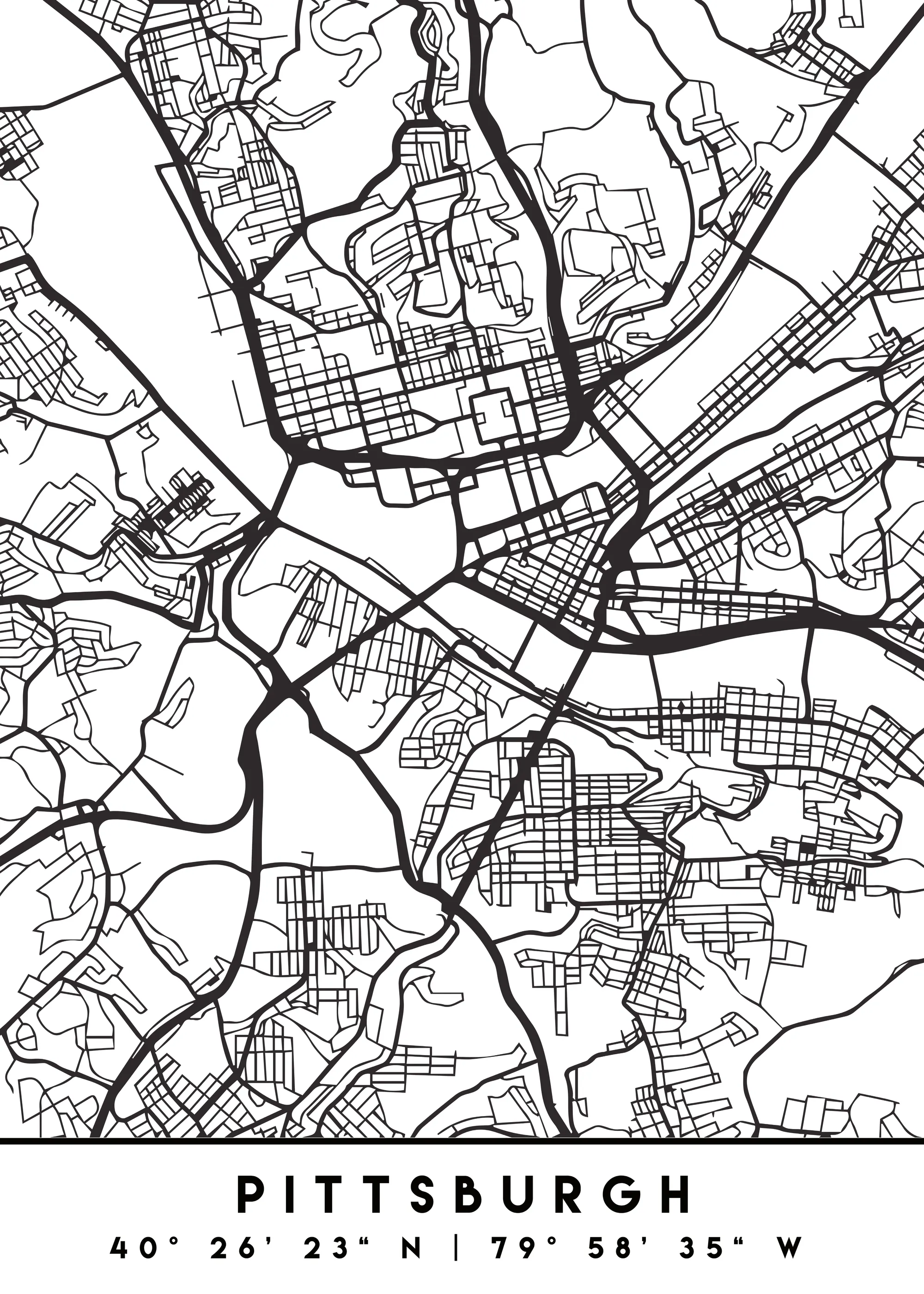 Emiliano Deificus - Pittsburgh City Map Poster 0
