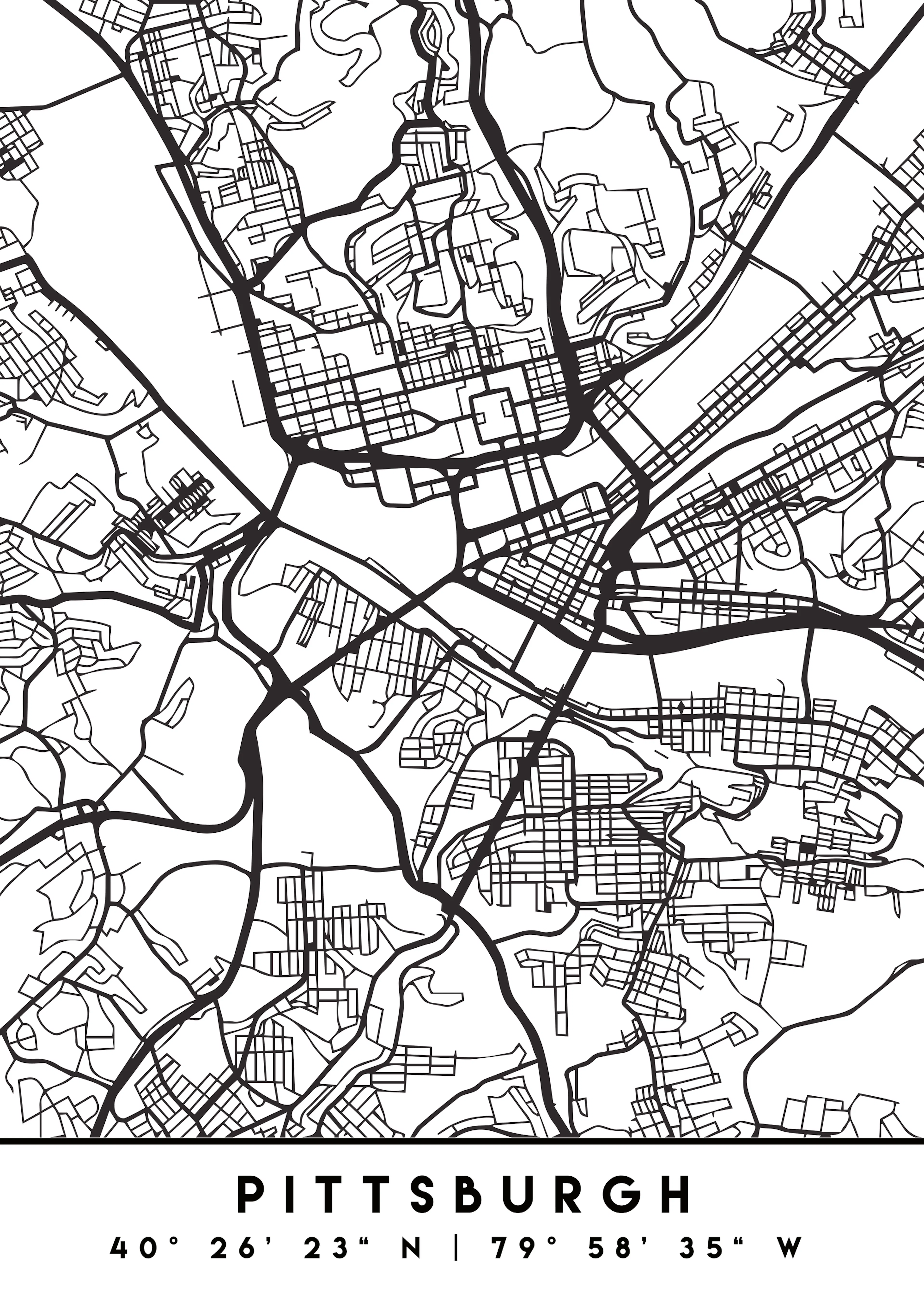 Emiliano Deificus - Pittsburgh City Map Poster 0