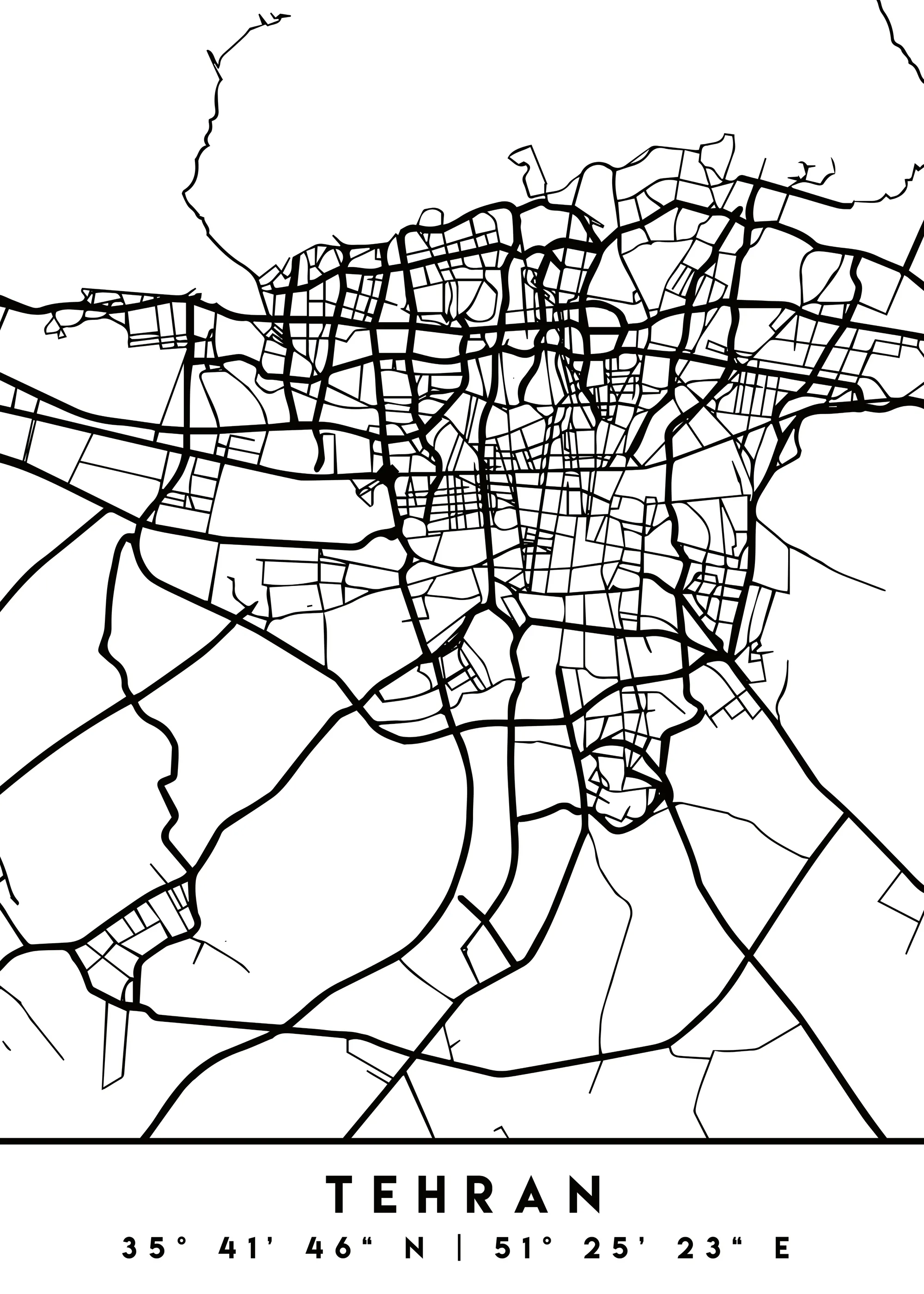 Emiliano Deificus - Tehran Urban Map Poster 0