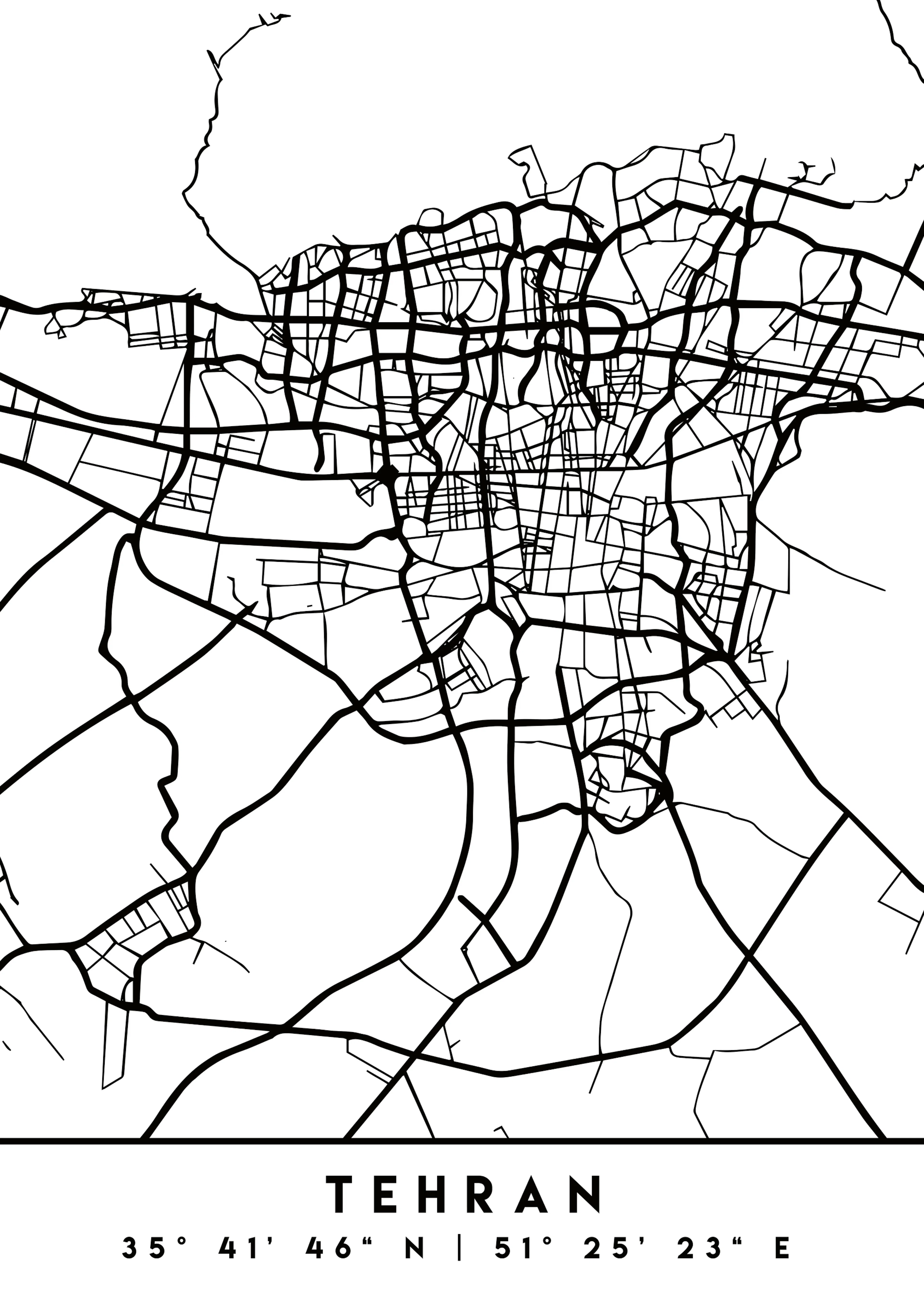 Emiliano Deificus - Tehran Urban Map Poster 0