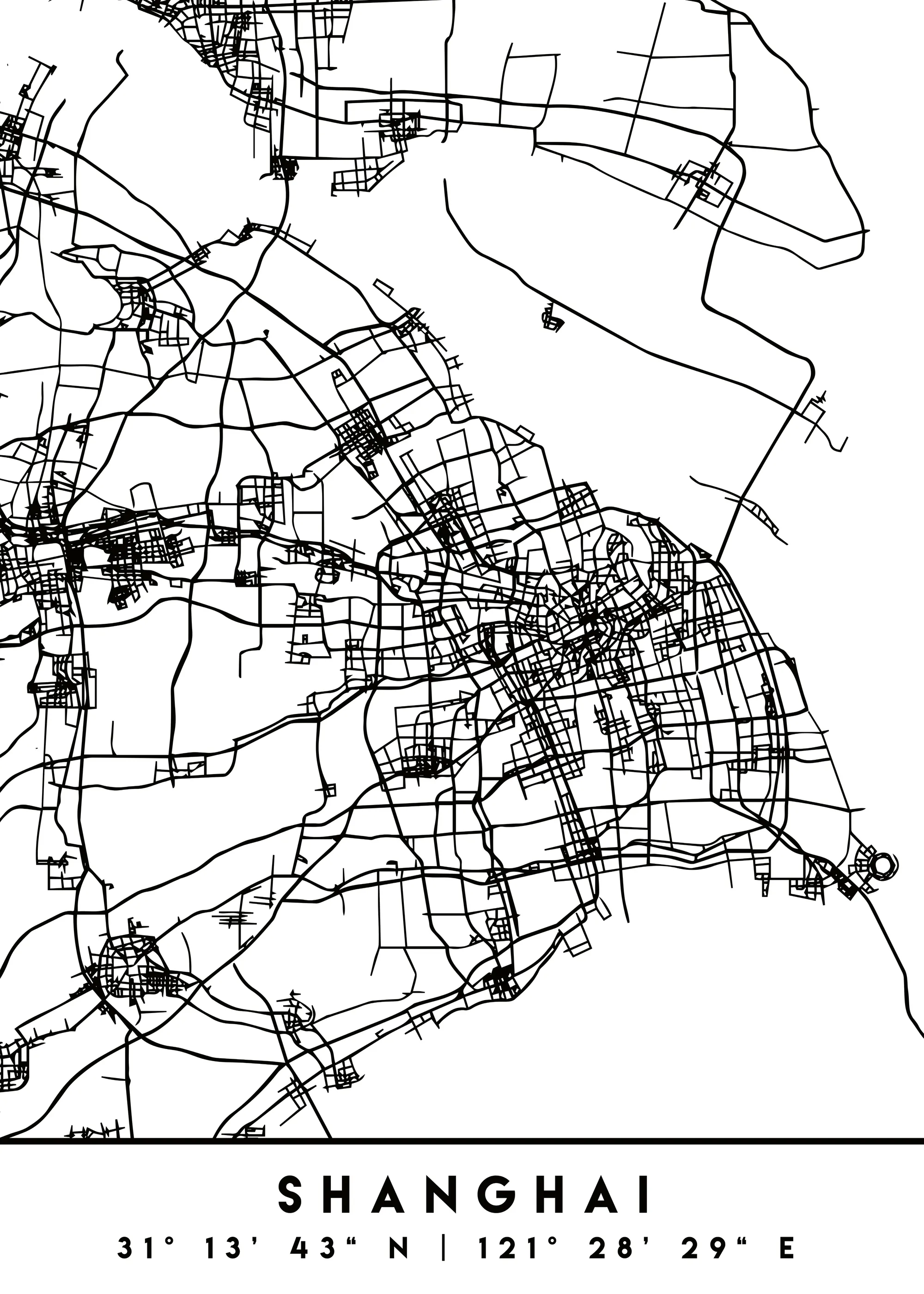 Emiliano Deificus - Minimalist Shanghai Map Poster 0