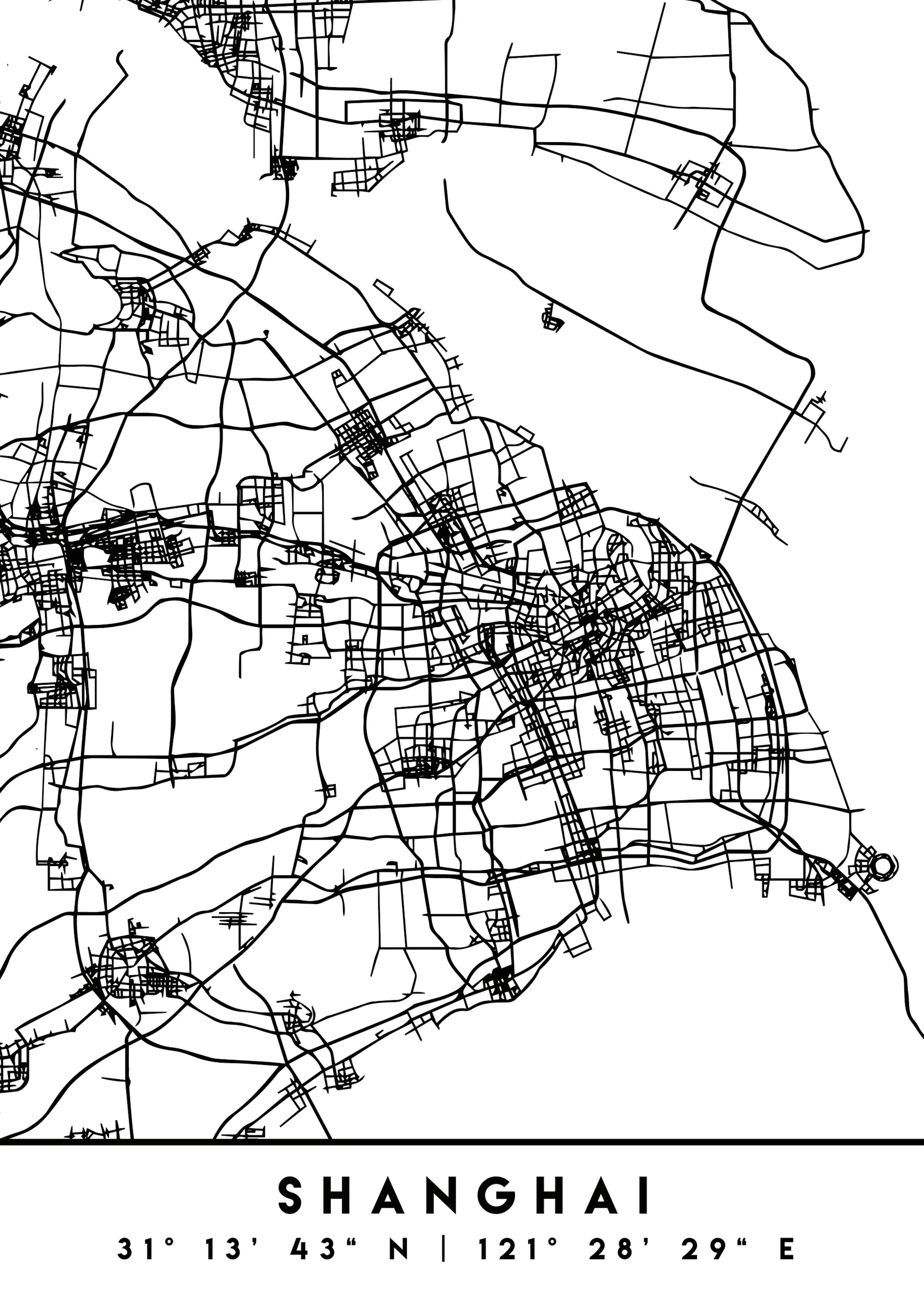Emiliano Deificus - Minimalist Shanghai Map Poster 0