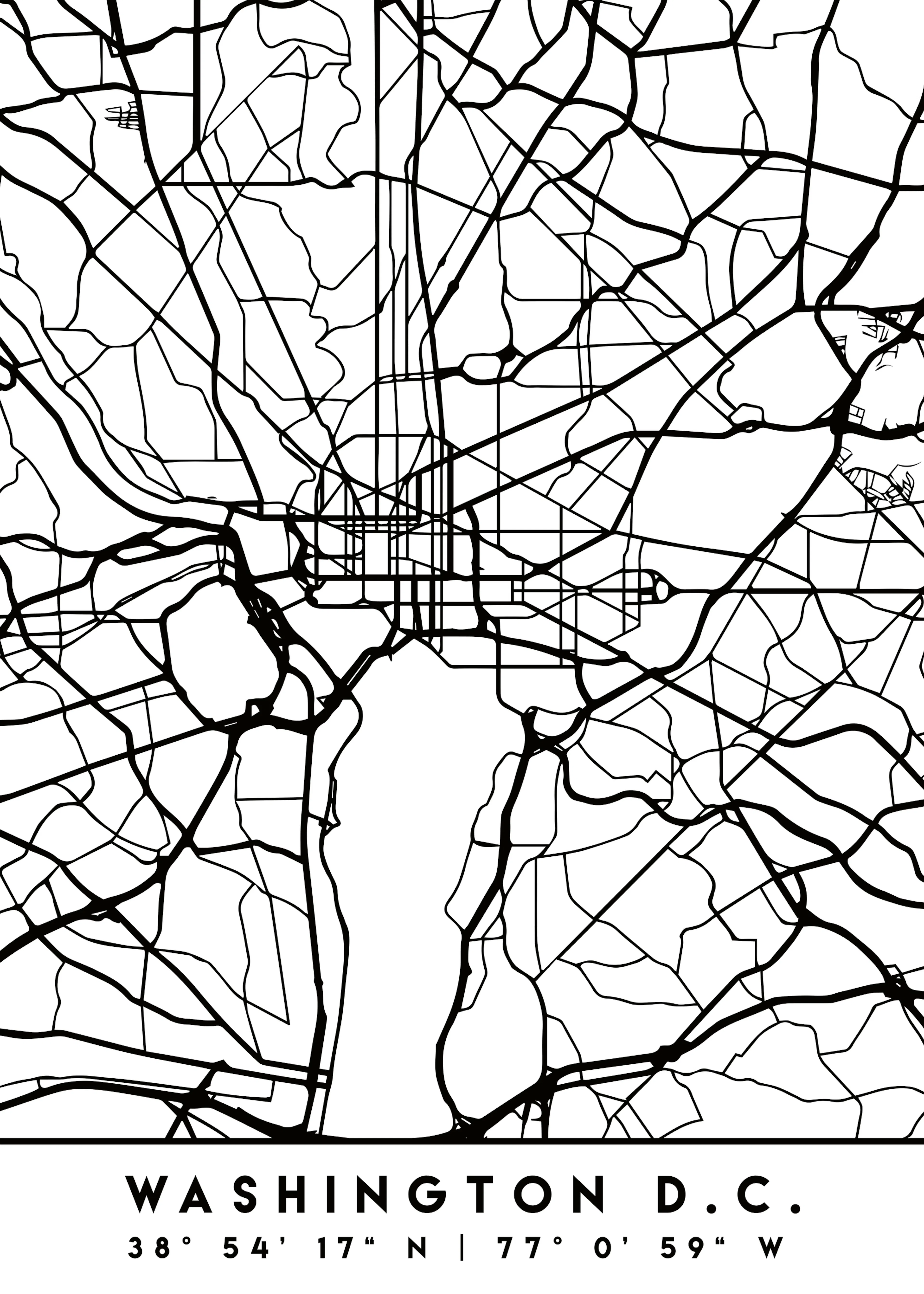 Emiliano Deificus - Washington D.C. Street Map Poster 0