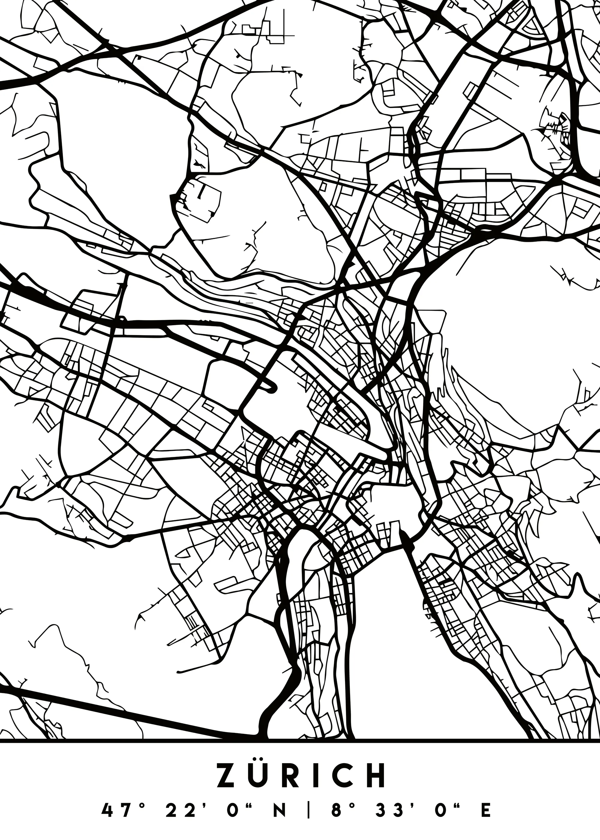 Emiliano Deificus - Zurich City Map Poster 0