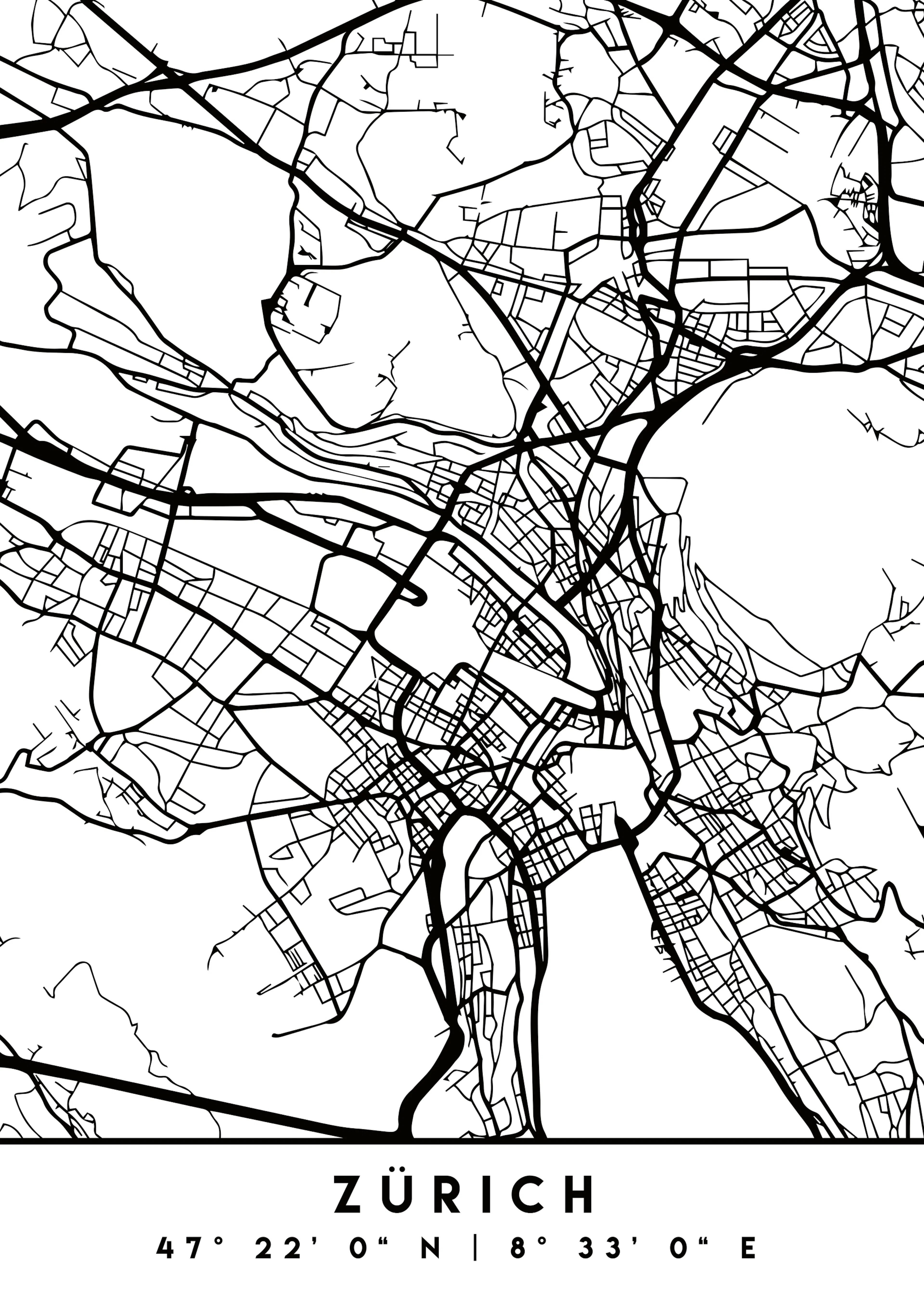 Emiliano Deificus - Zurich City Map Poster 0