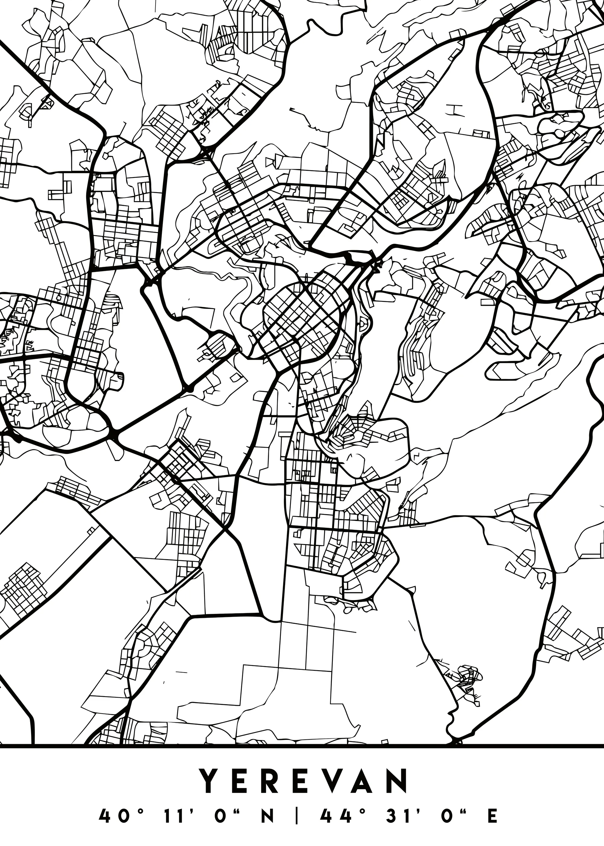 Emiliano Deificus - Yerevan City Map No1 Poster 0