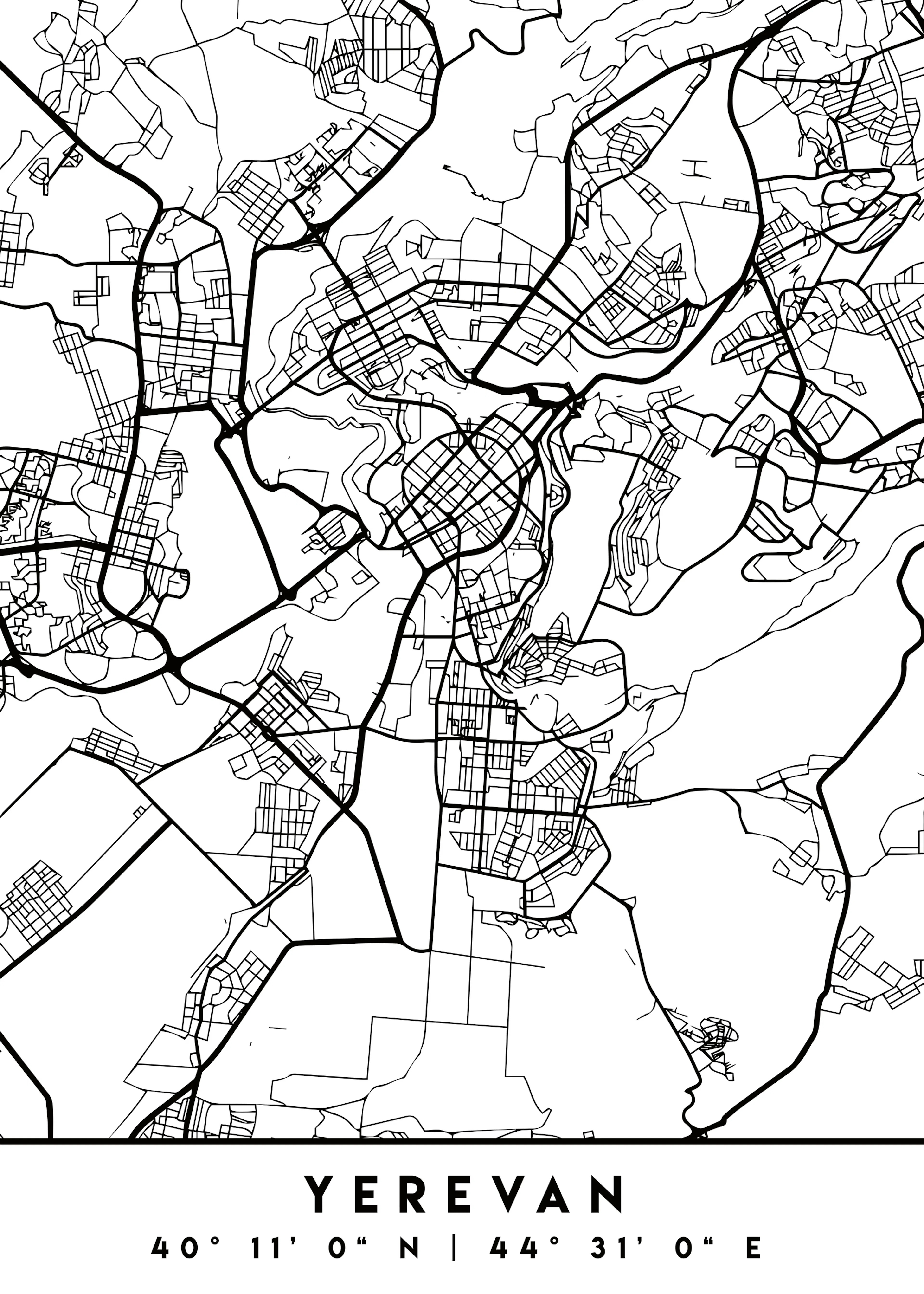 Emiliano Deificus - Yerevan City Map No1 Poster 0