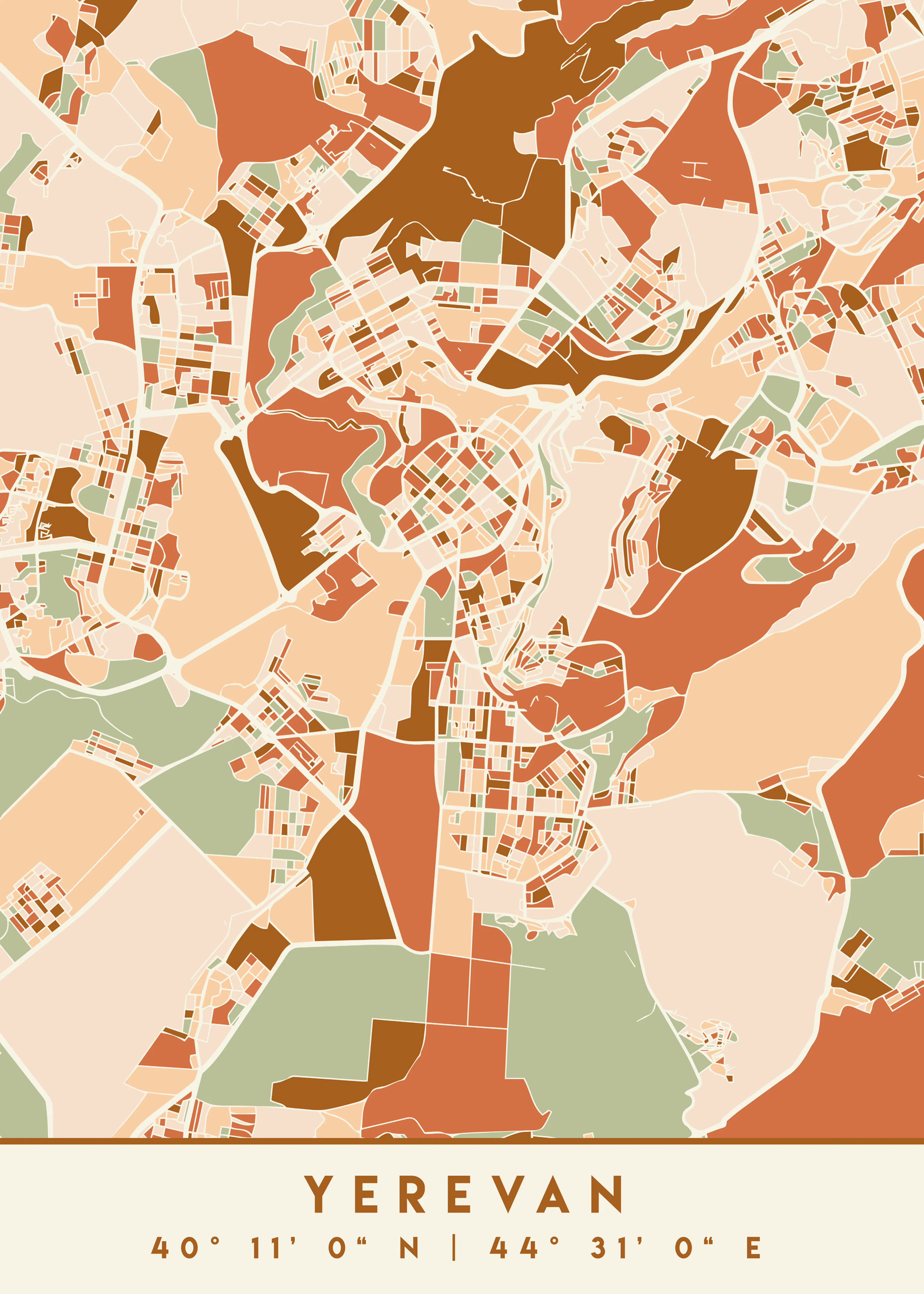 Emiliano Deificus - Yerevan City Map No2 Poster 0