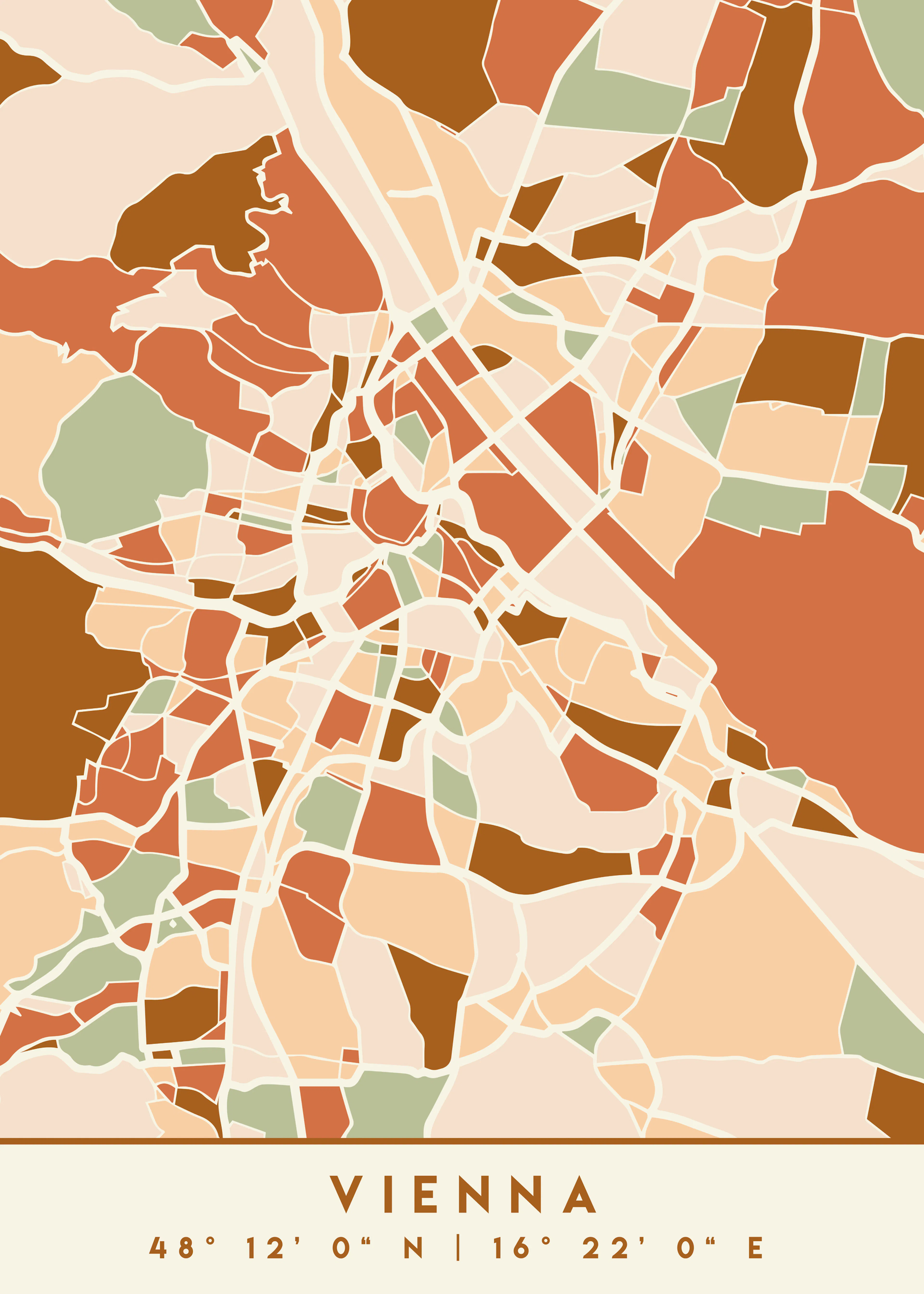 Emiliano Deificus - Vienna City Map Abstract Poster 0