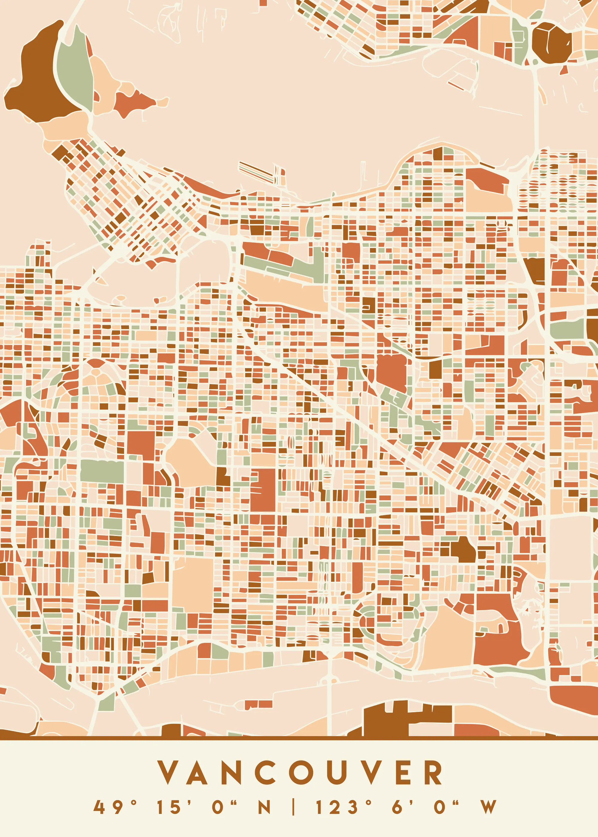 Emiliano Deificus - Earthy Vancouver City Map Poster 0