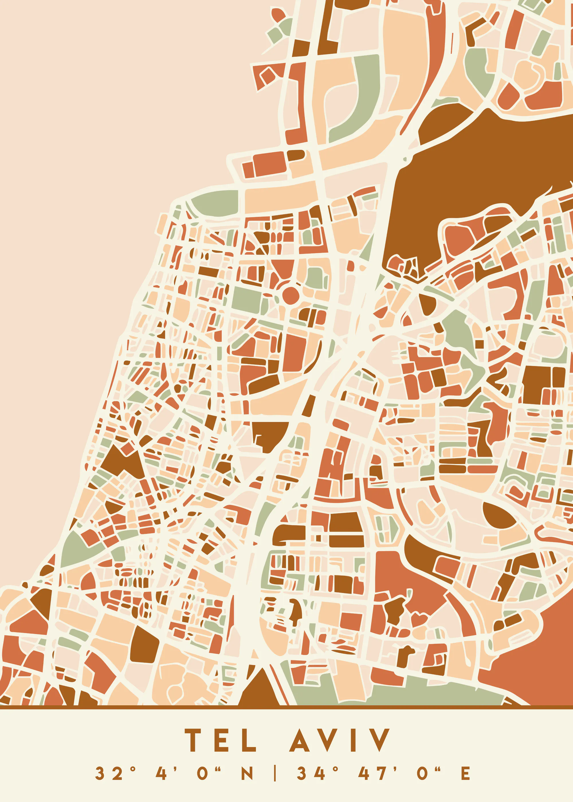 Emiliano Deificus - Modern Tel Aviv Map Poster 0