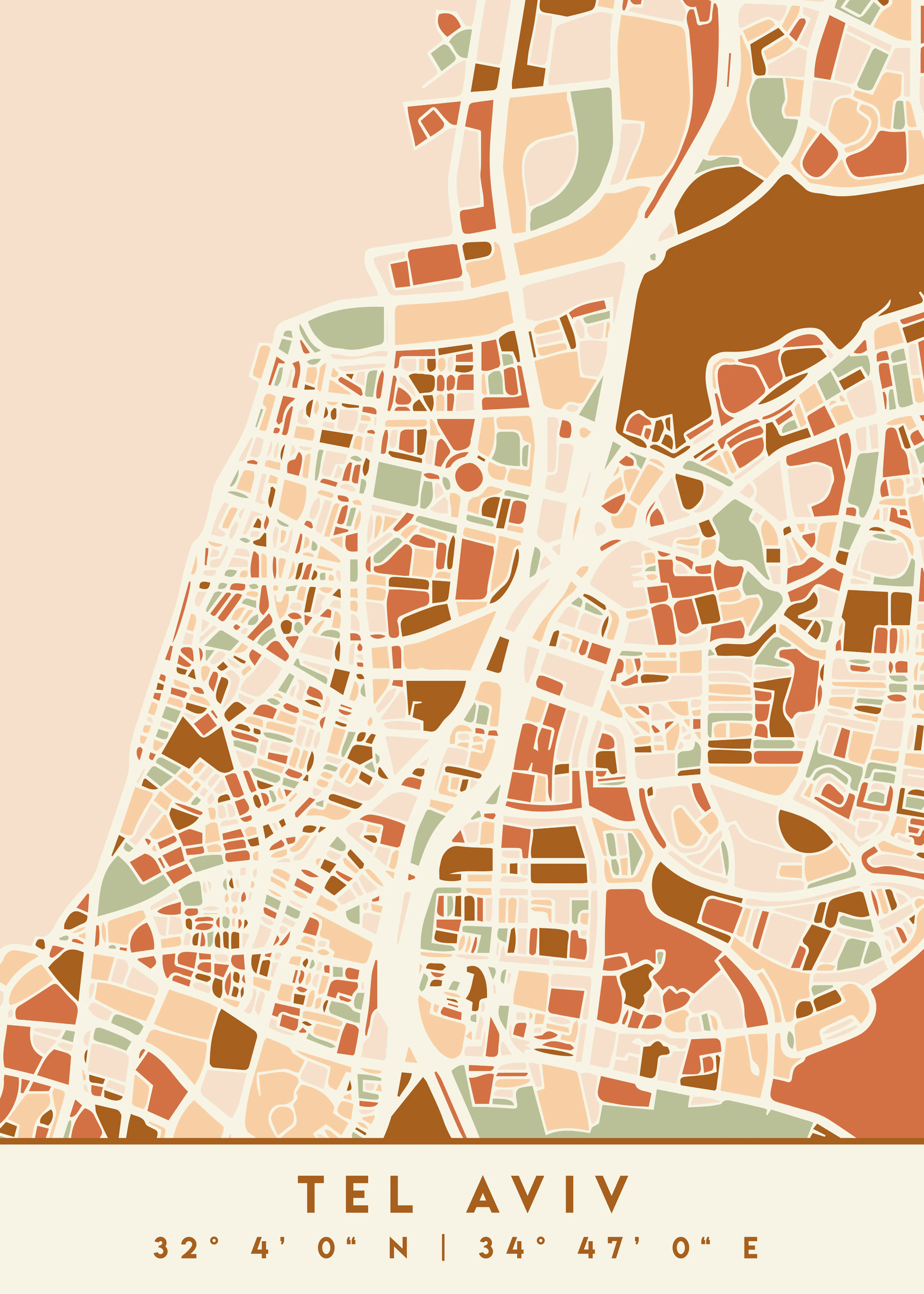 Emiliano Deificus - Modern Tel Aviv Map Poster 0