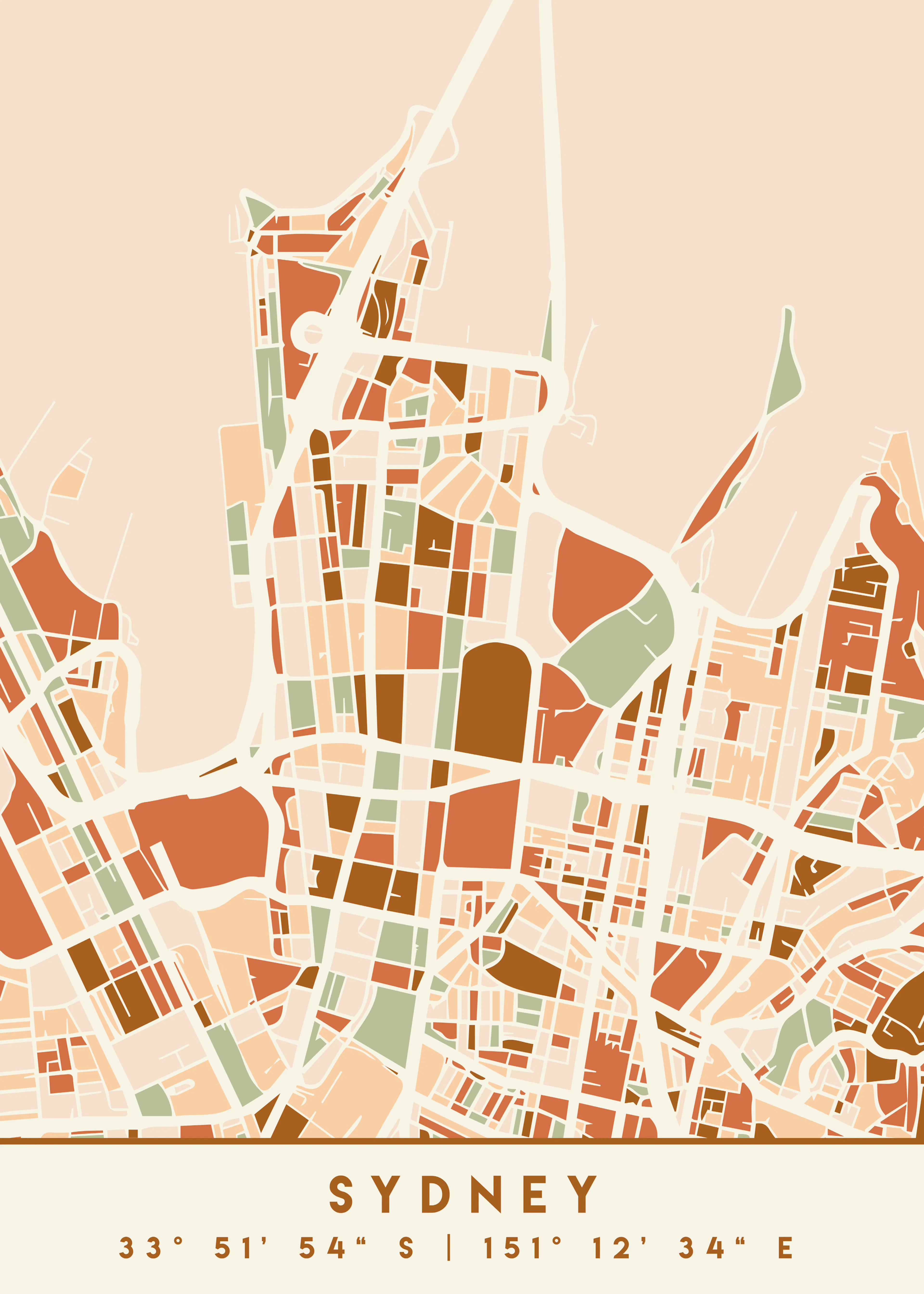 Emiliano Deificus - Modern Sydney City Map Poster 0