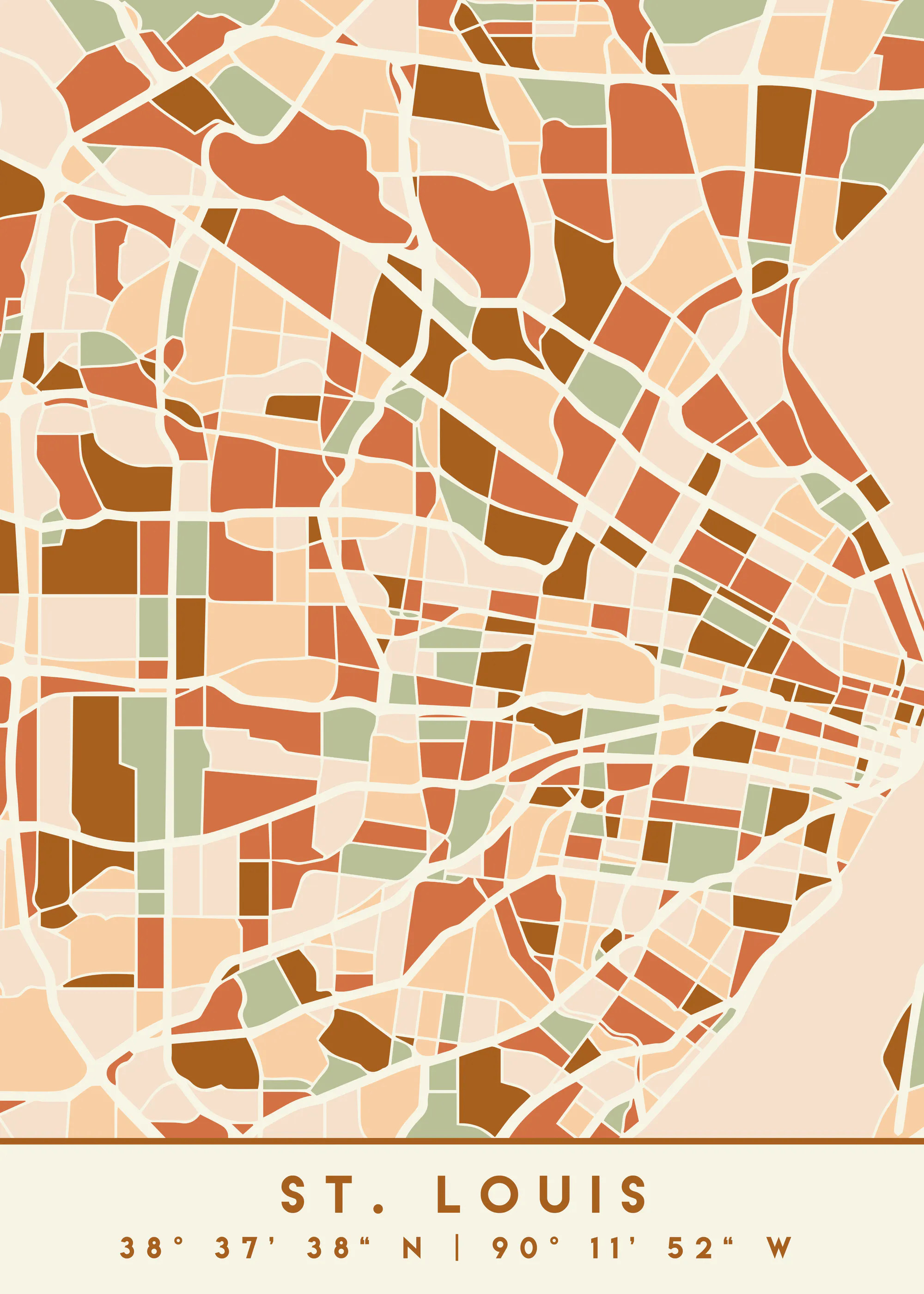 Emiliano Deificus - Geometric St. Louis Map Poster 0