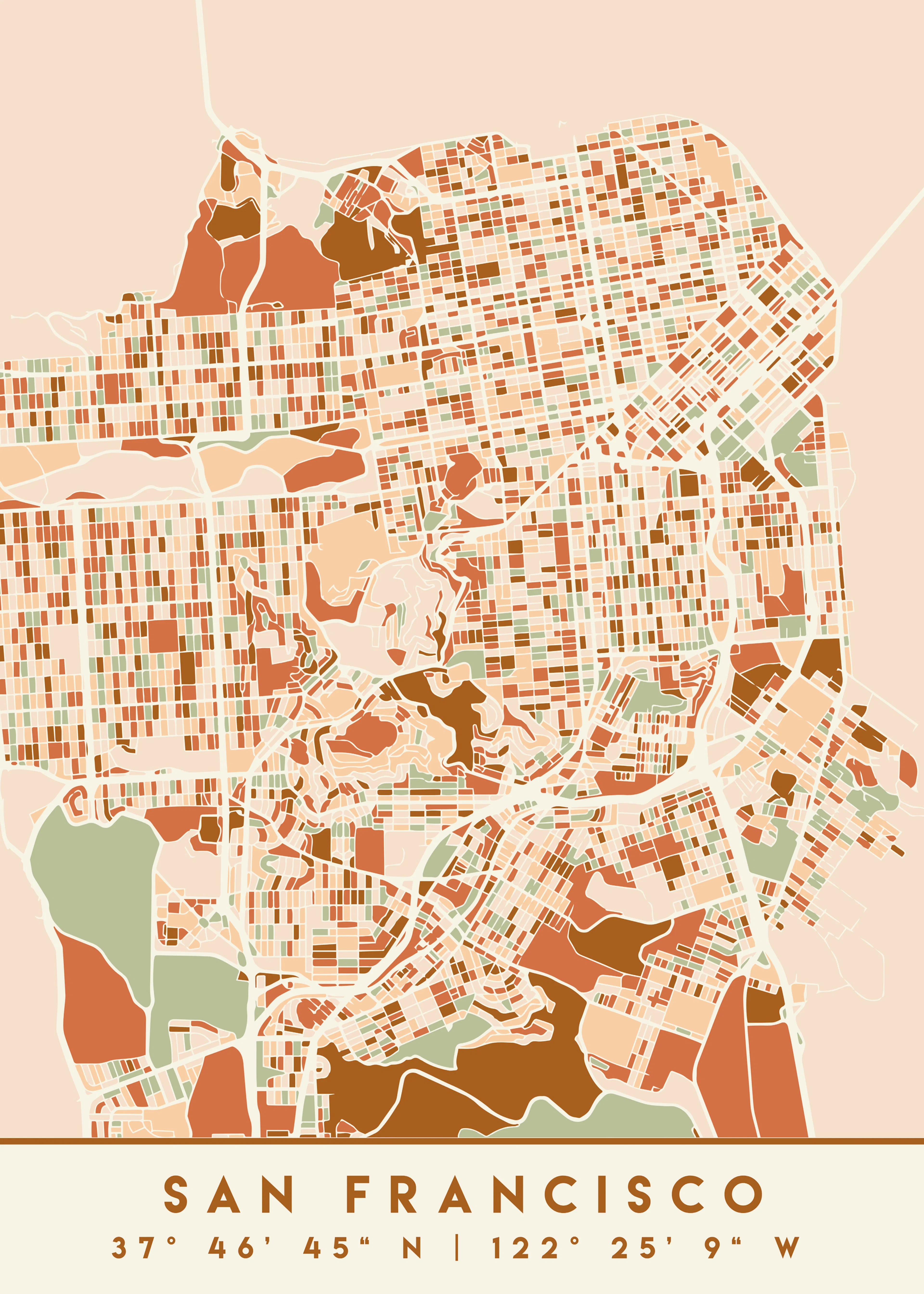 Emiliano Deificus - Abstract San Francisco Map Poster 0
