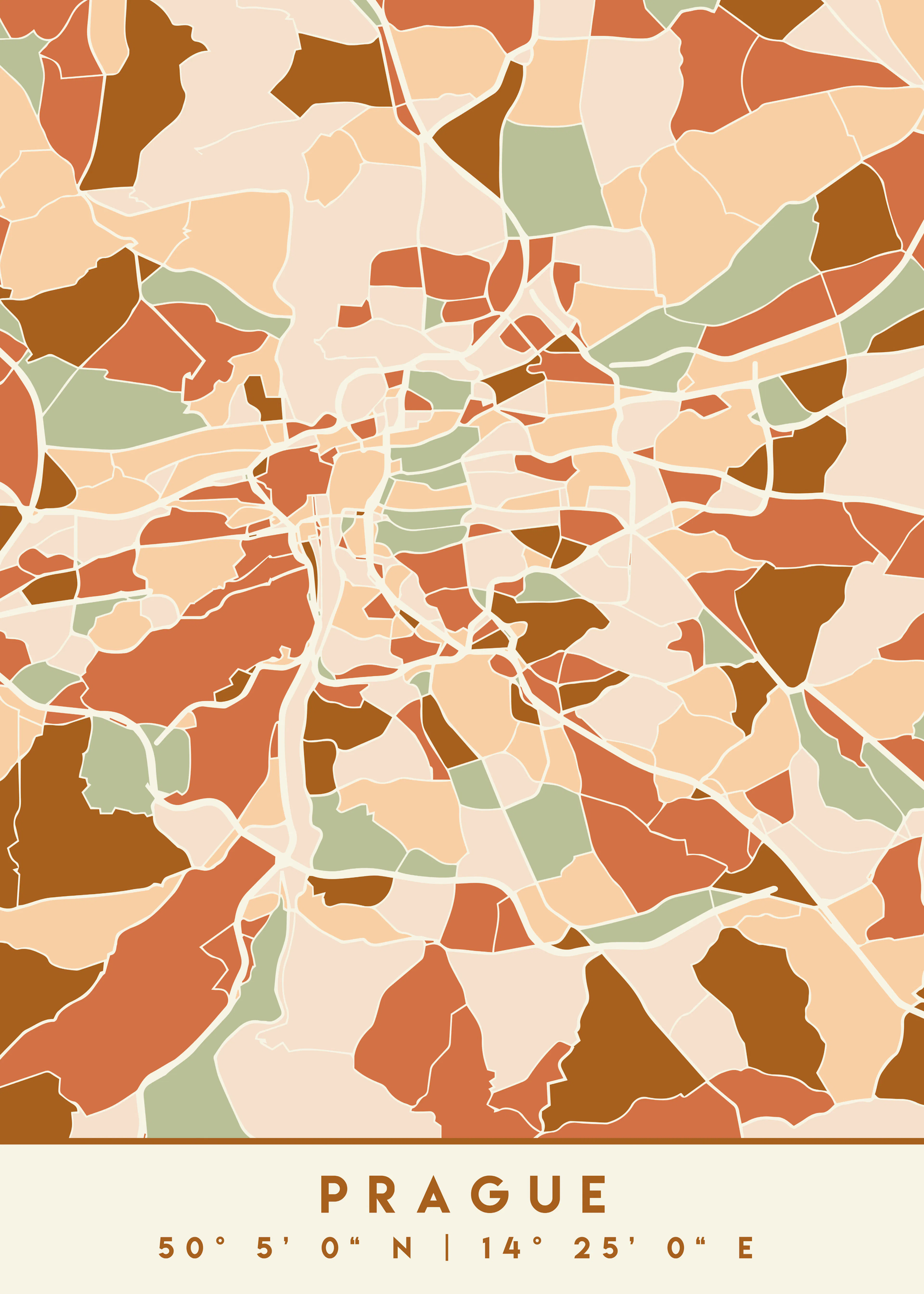Emiliano Deificus - Prague Modern City Map Poster 0