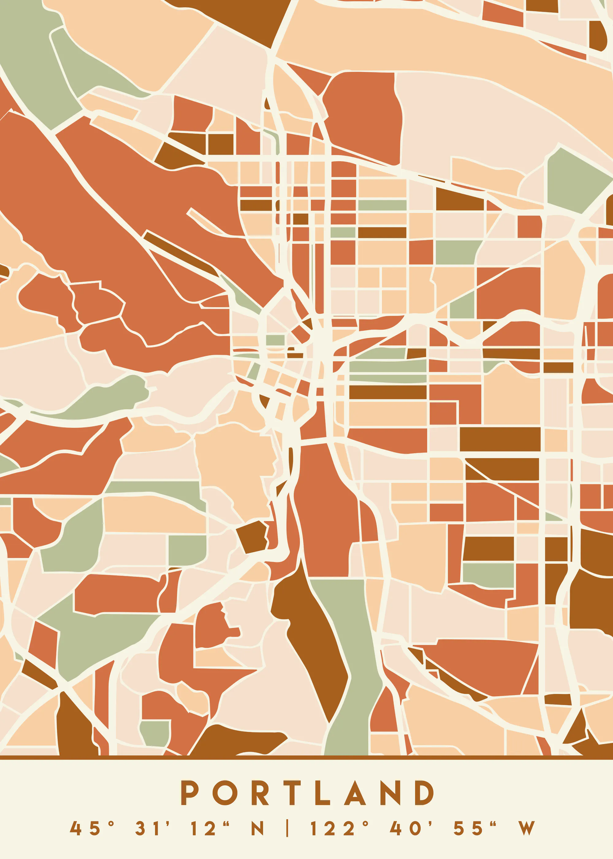 Emiliano Deificus - Modern Portland Map Poster 0