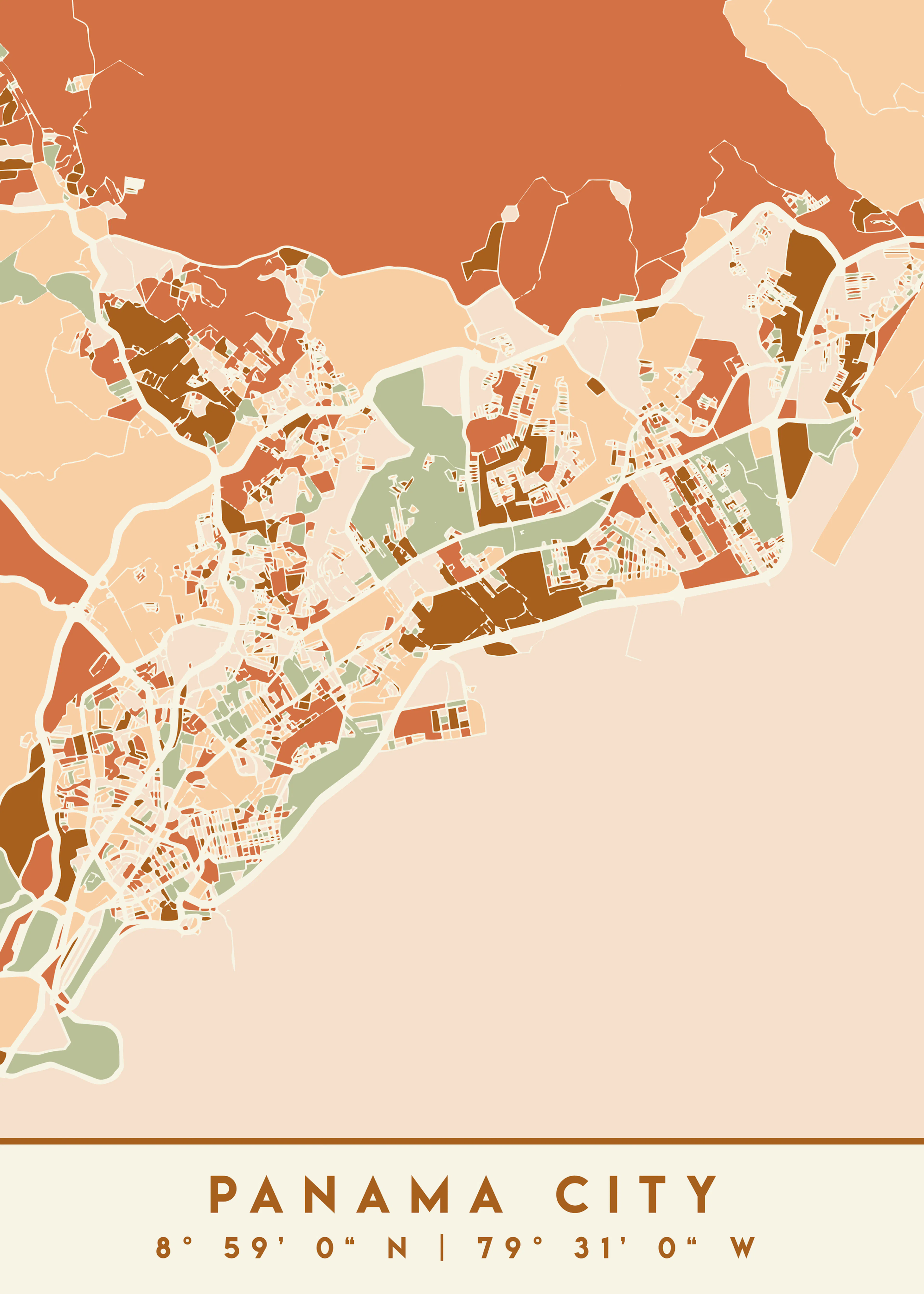 Emiliano Deificus - Panama City Urban Map Poster 0