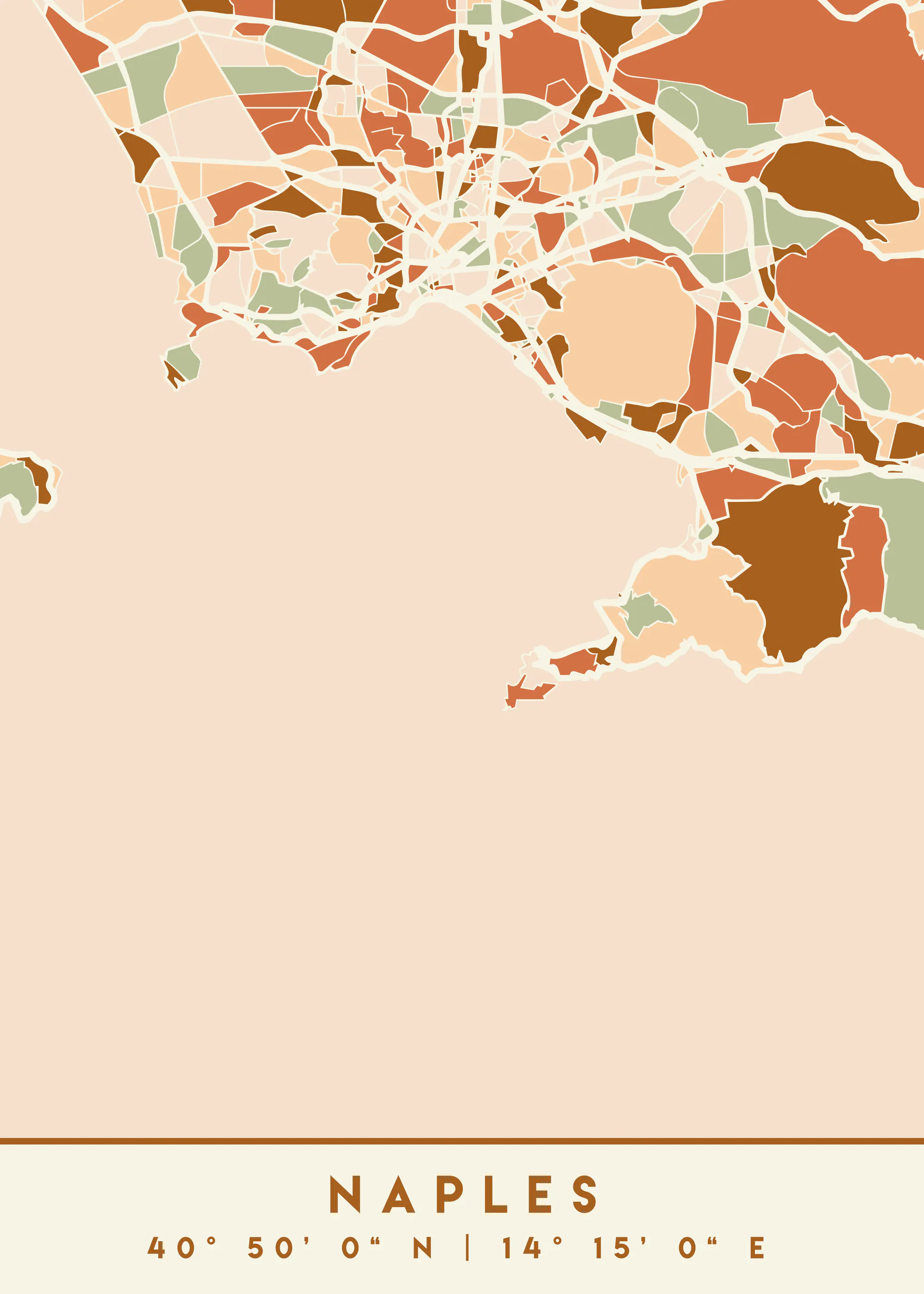 Emiliano Deificus - Naples Abstract Map Poster 0