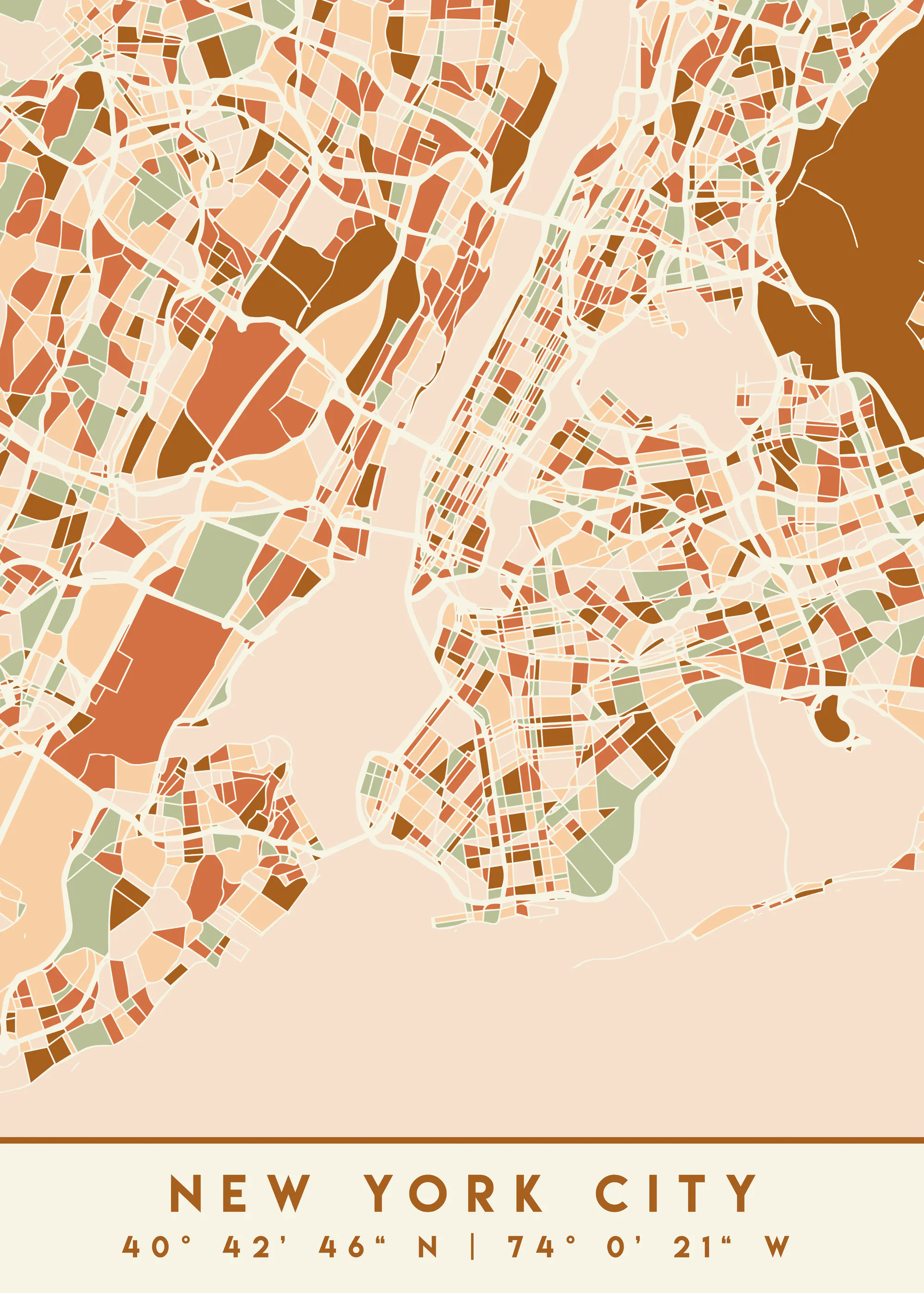 Emiliano Deificus - Abstract New York City Map Poster 0