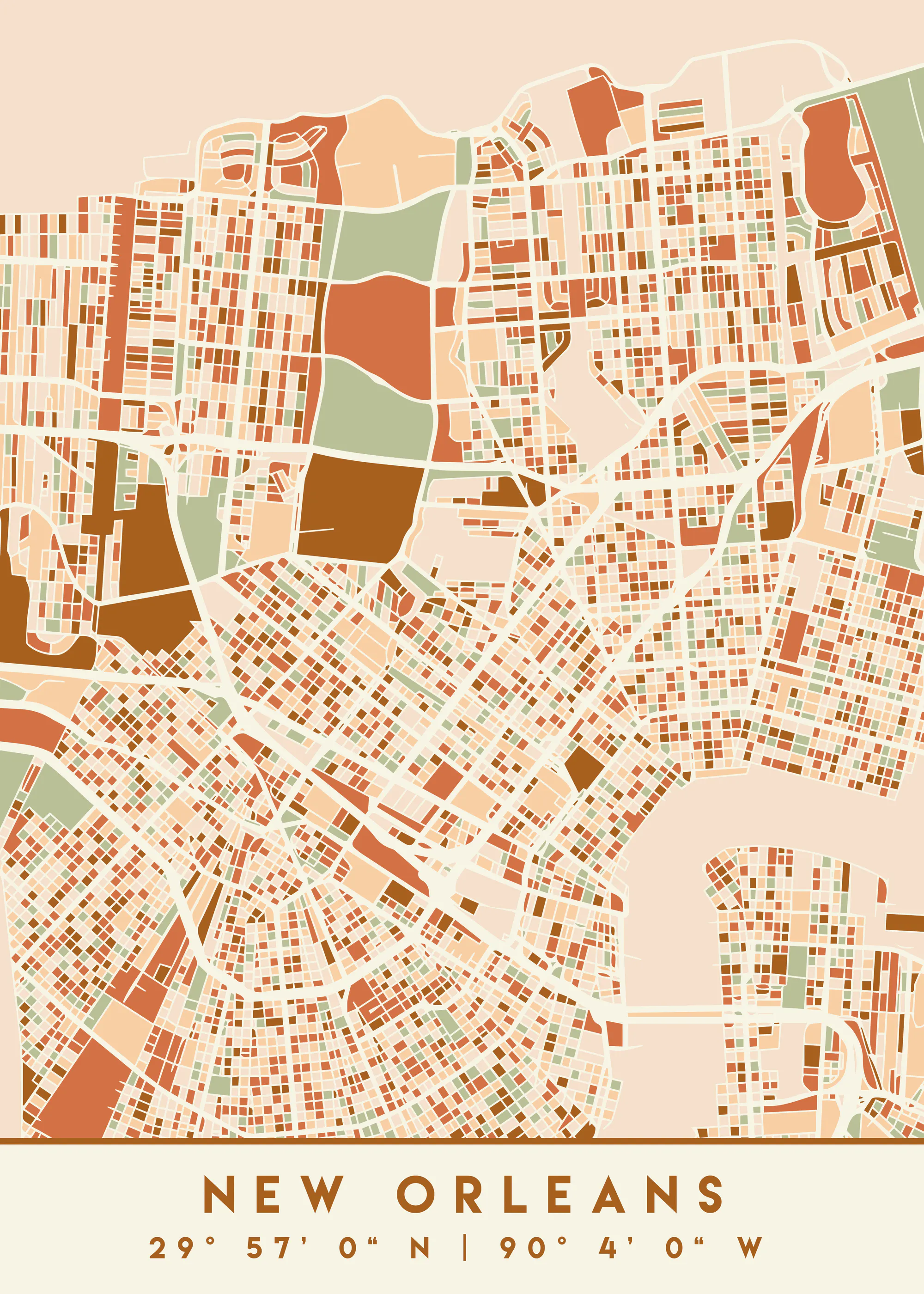 Emiliano Deificus - New Orleans City Map No2 Poster 0