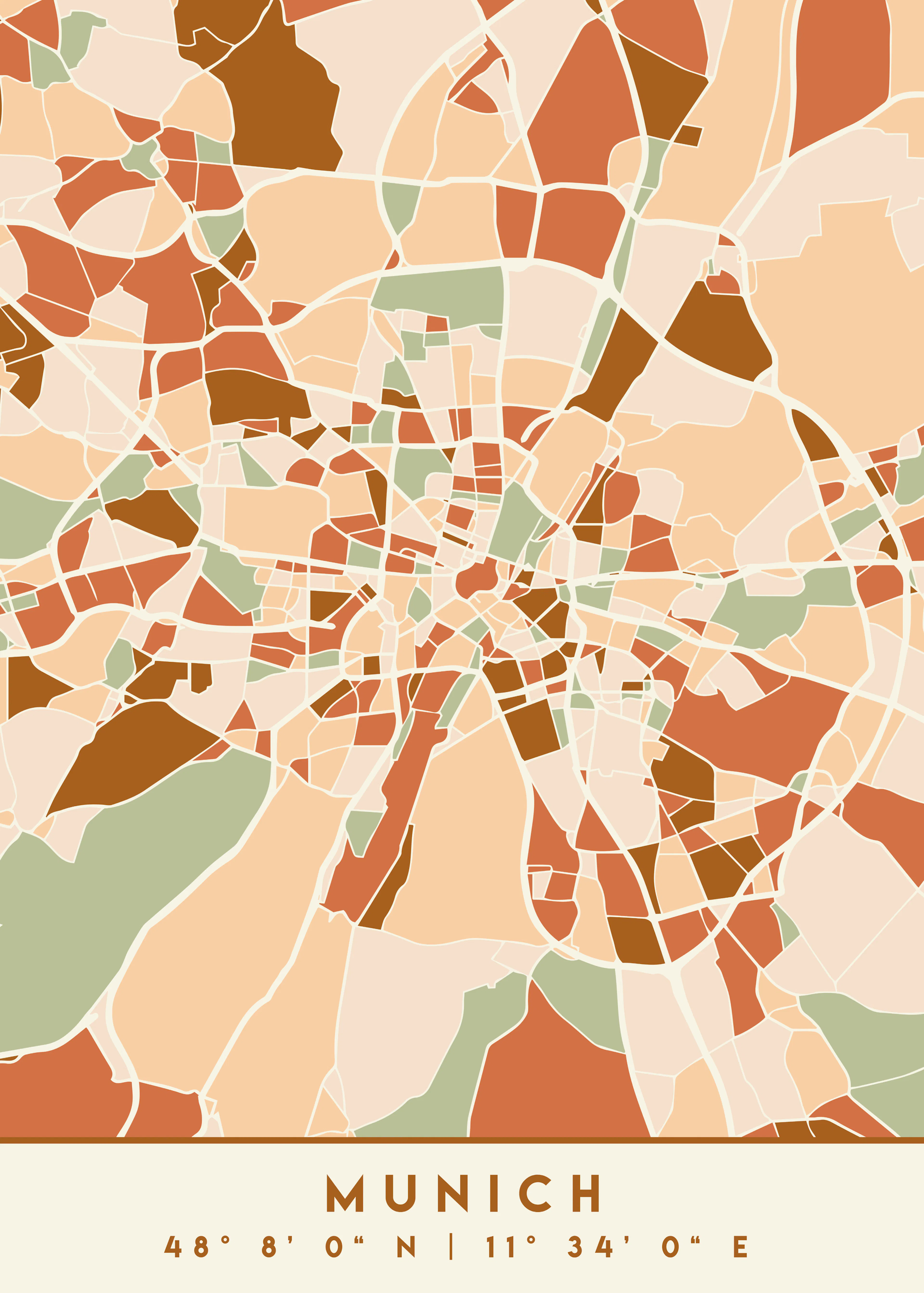 Emiliano Deificus - Abstract Munich City Map Poster 0