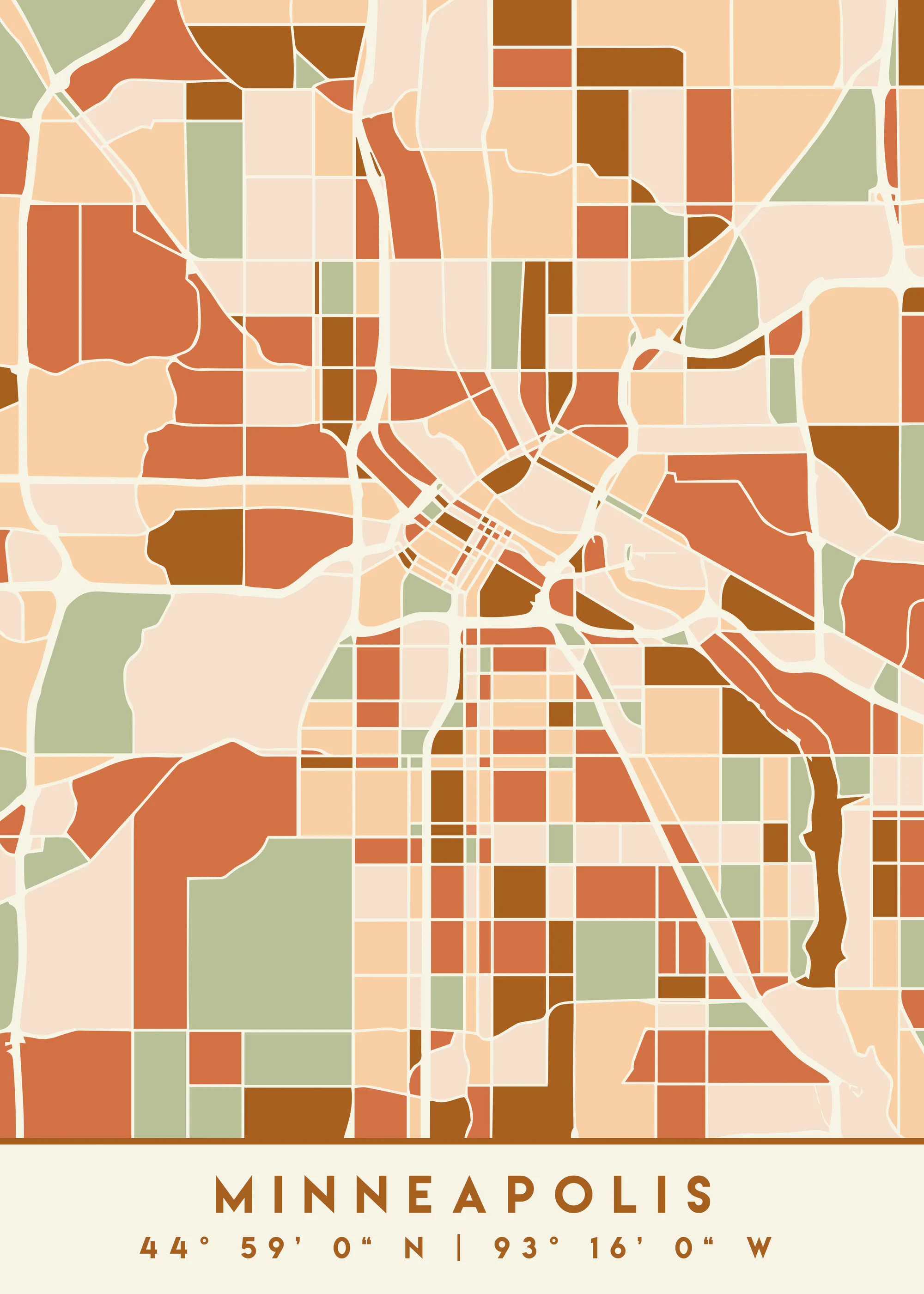 Emiliano Deificus - Abstract Minneapolis Grid Poster 0