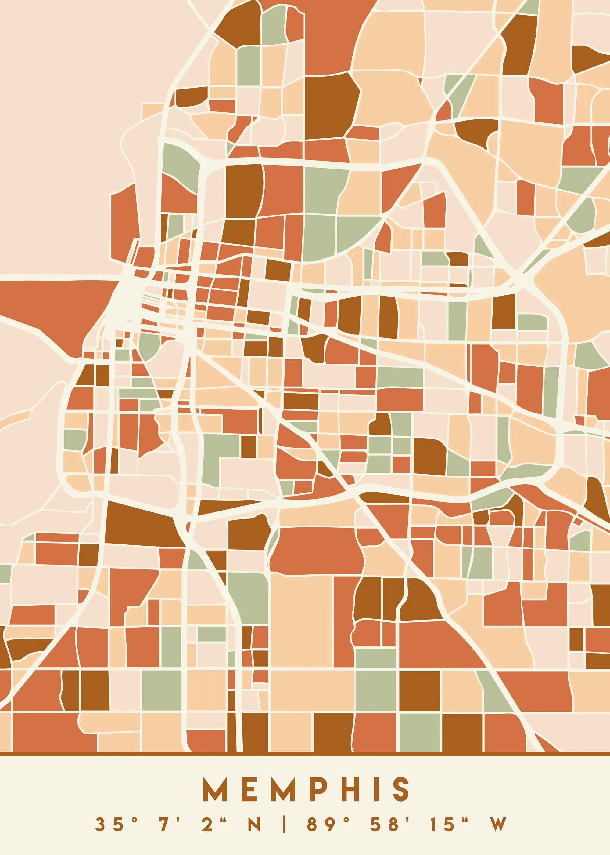 Emiliano Deificus - Memphis City Map No2 Poster 0