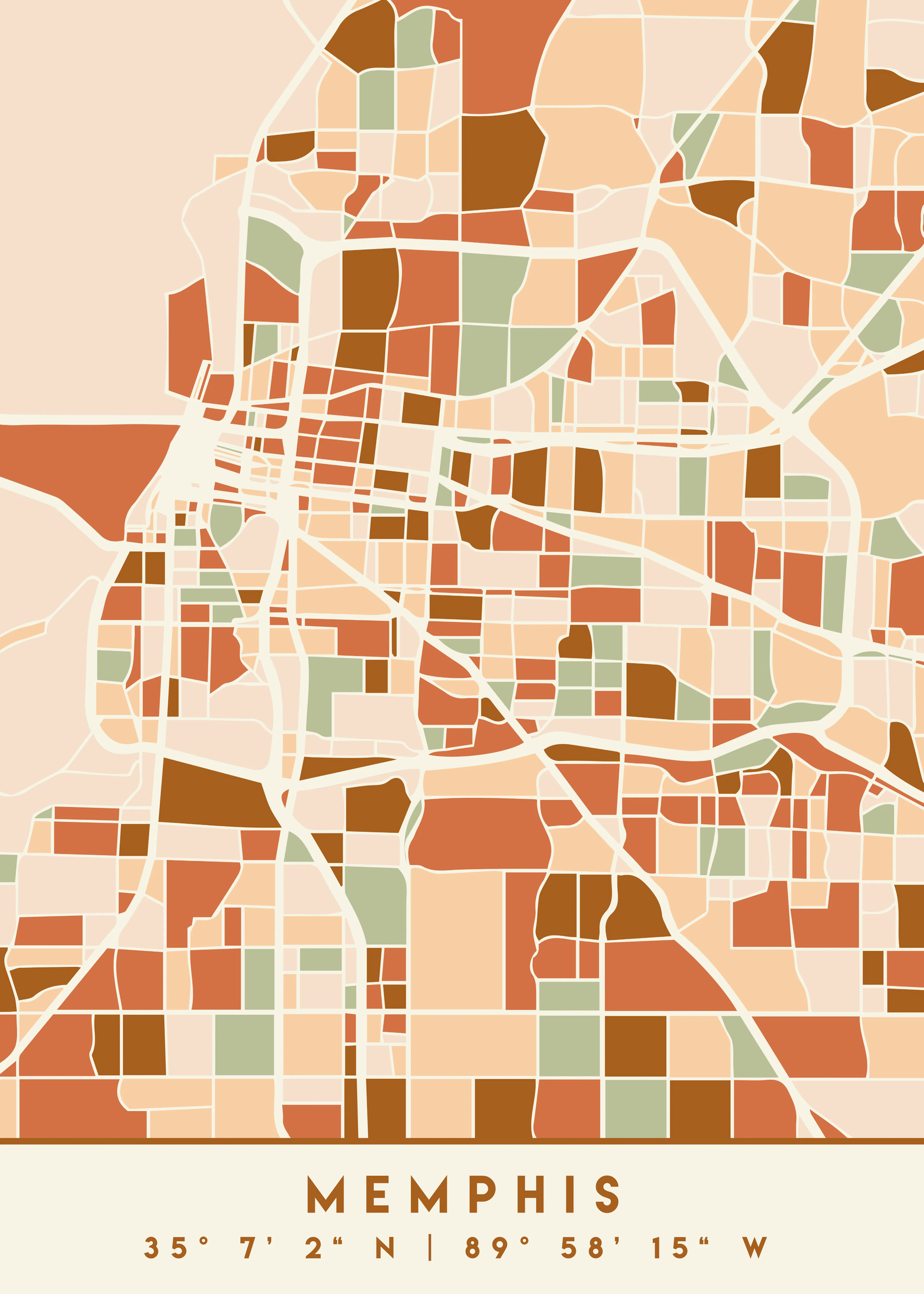 Emiliano Deificus - Memphis City Map No2 Poster 0