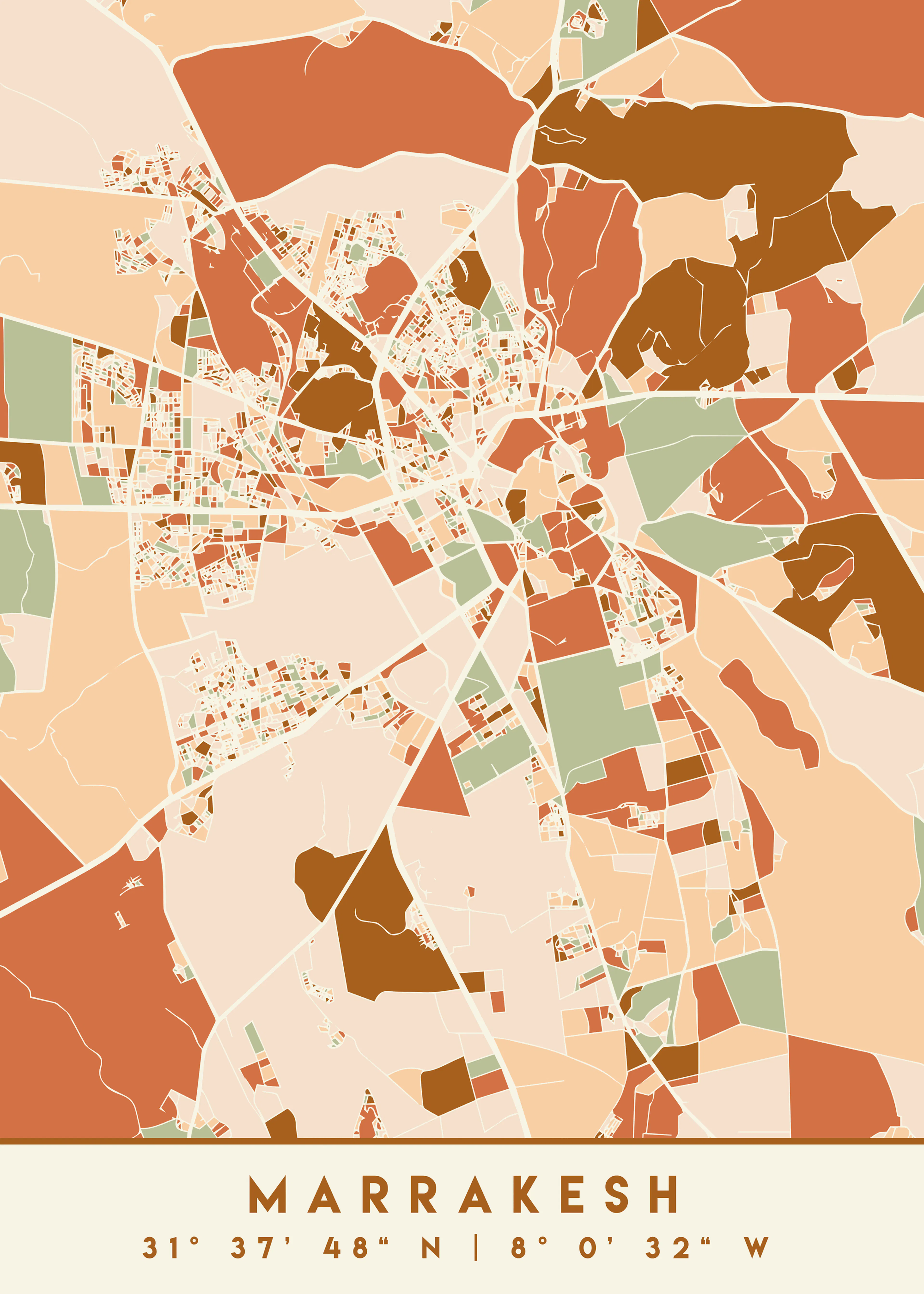 Emiliano Deificus - Abstract Marrakesh Map Poster 0