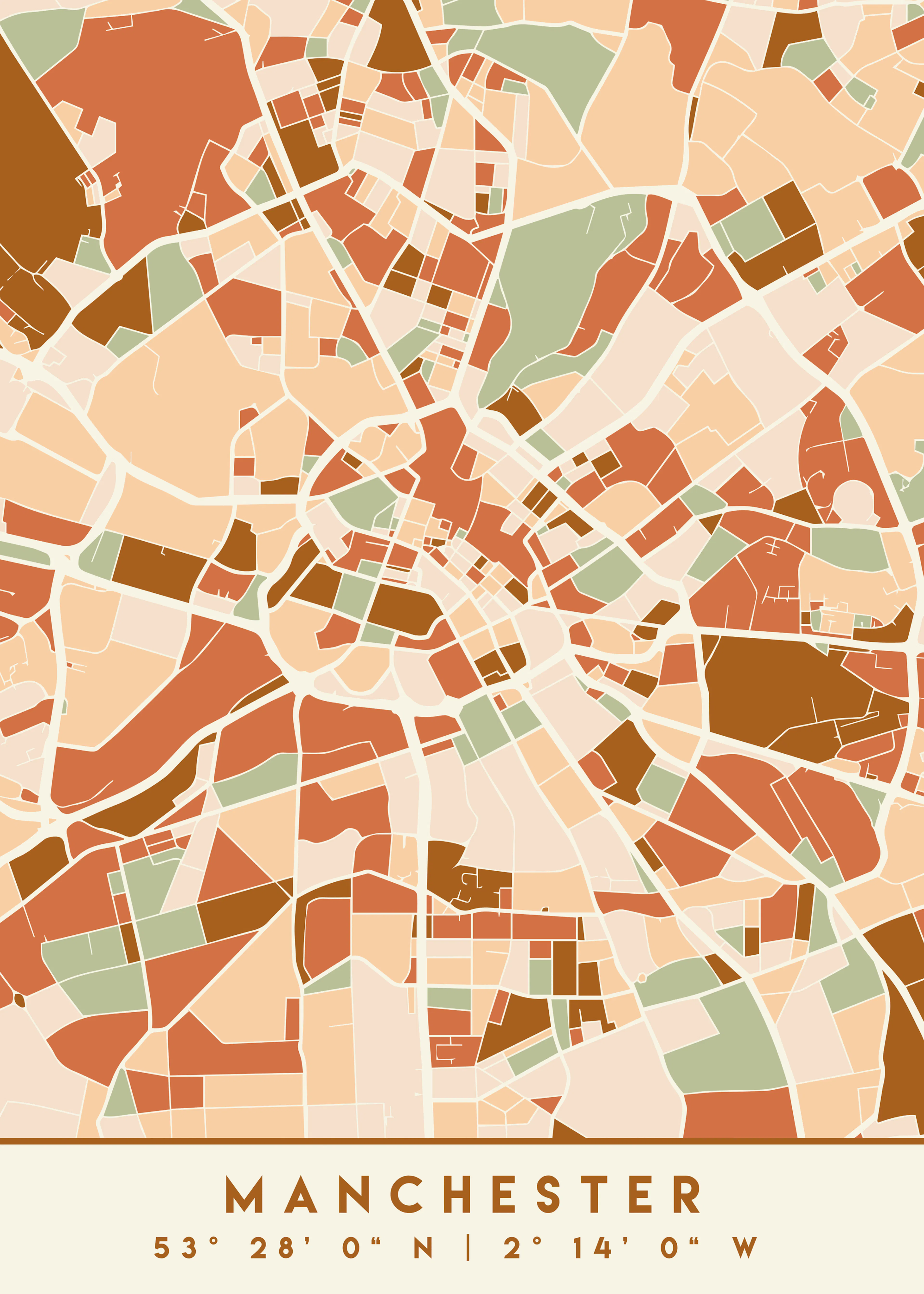 Emiliano Deificus - Stylized Manchester Map Poster 0