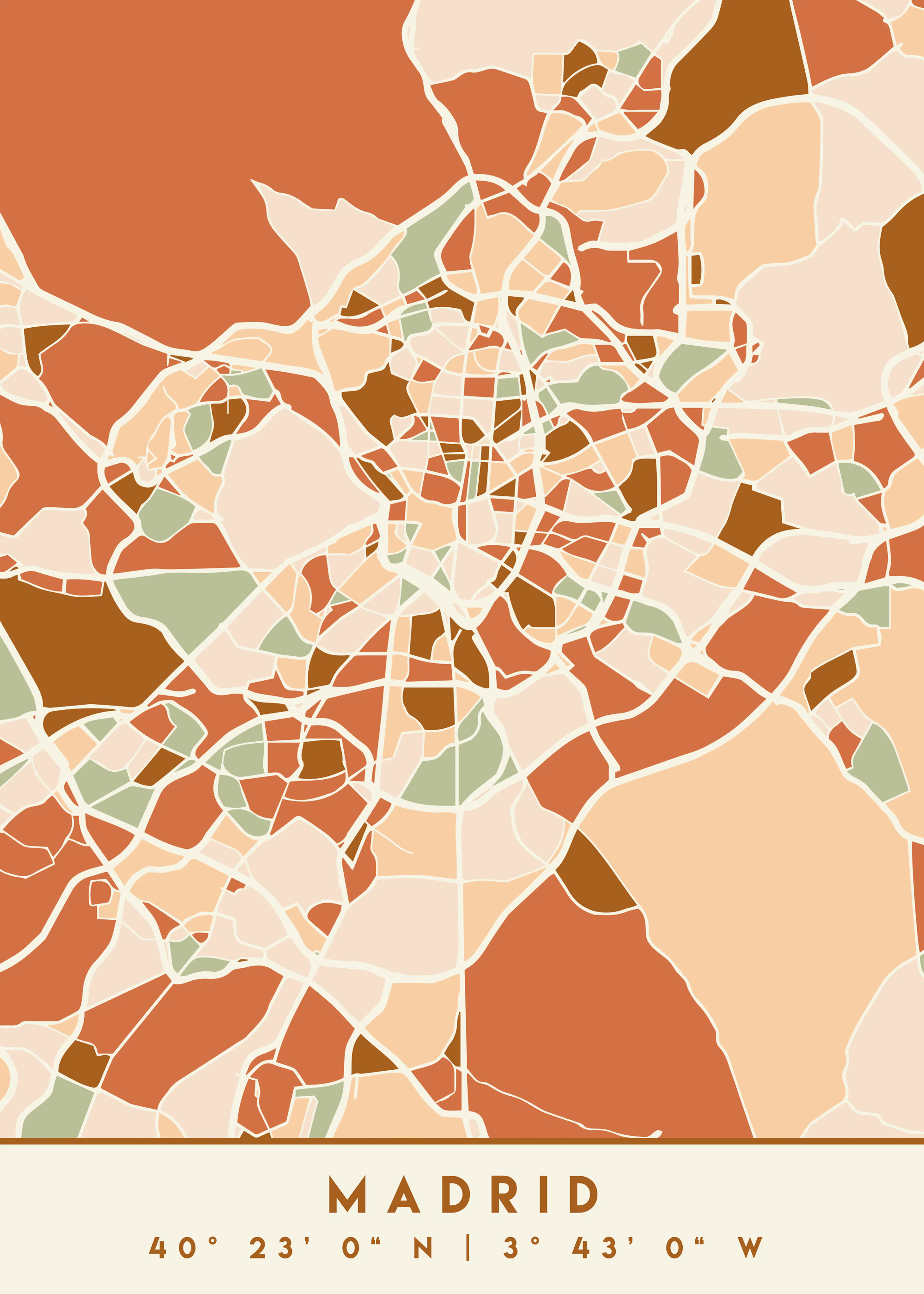 Emiliano Deificus - Madrid Abstract City Map Poster 0