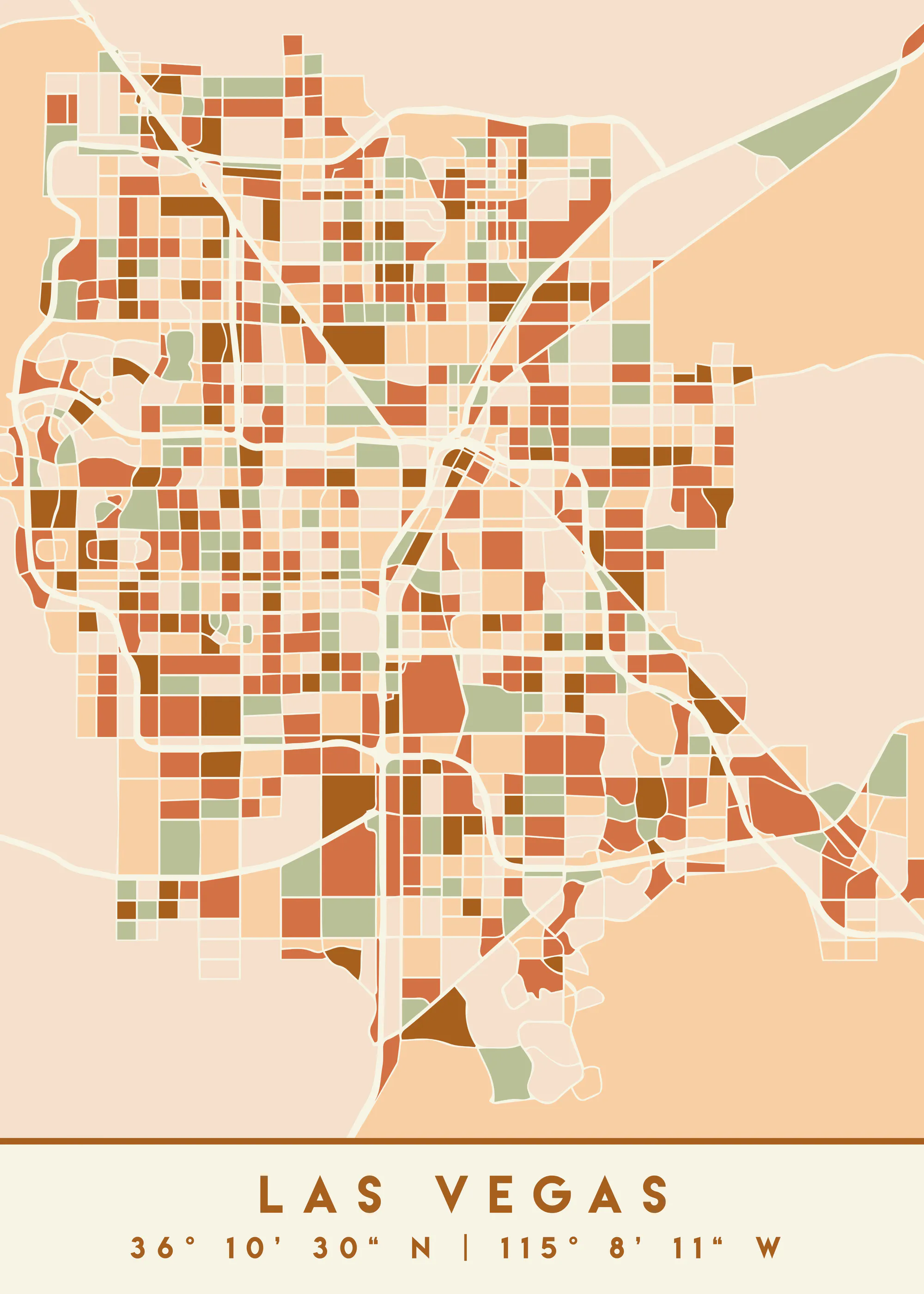 Emiliano Deificus - Geometric Las Vegas City Map Poster 0