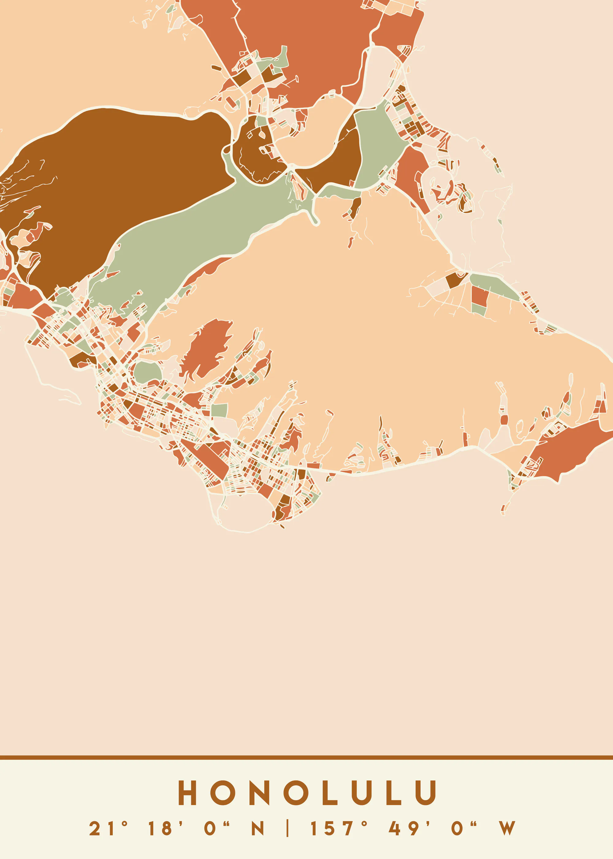 Emiliano Deificus - Honolulu Coastal Map Poster 0