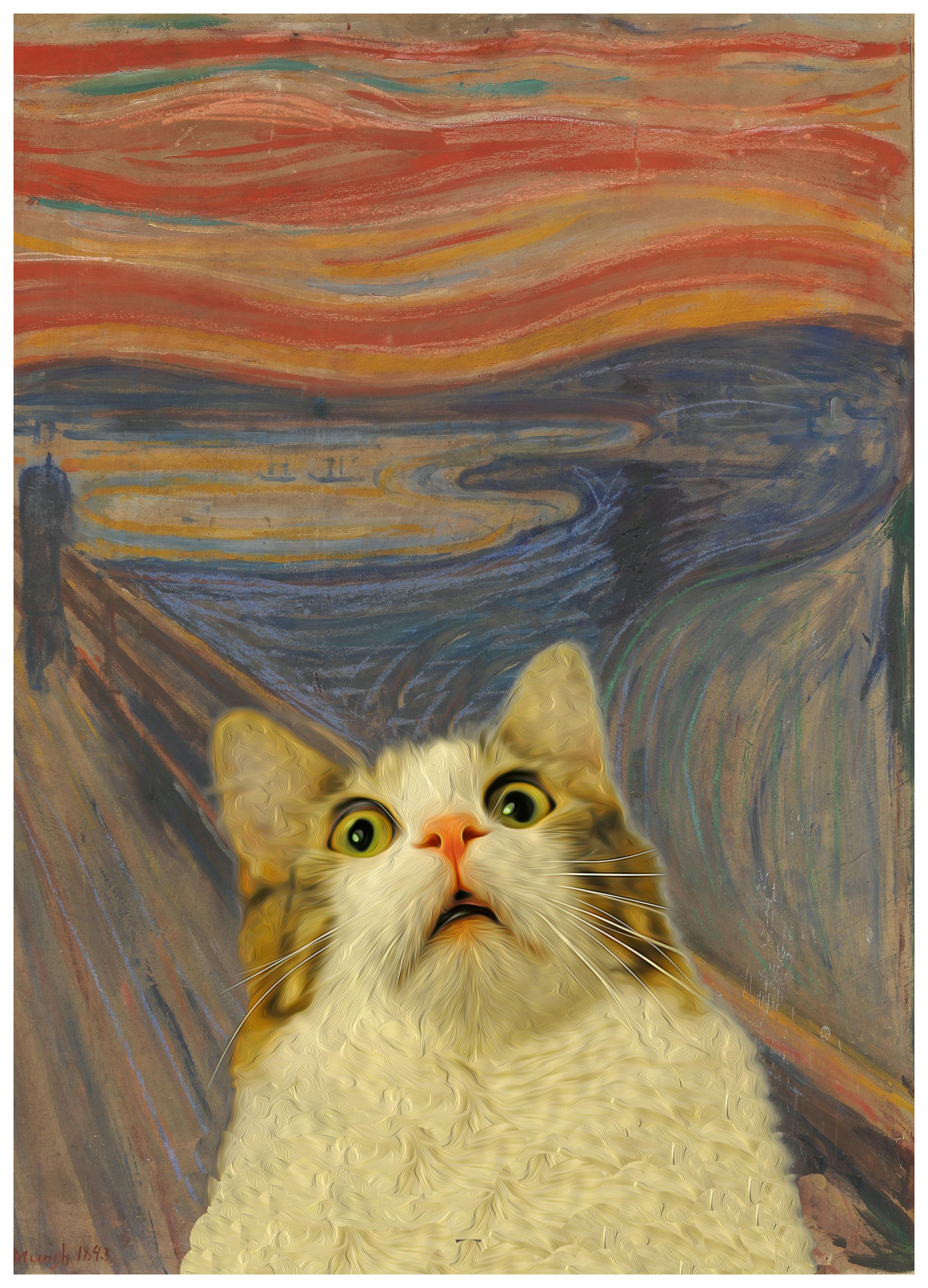 Artelele - Die schreiende Katze Poster (70x100 cm) - Poster Store