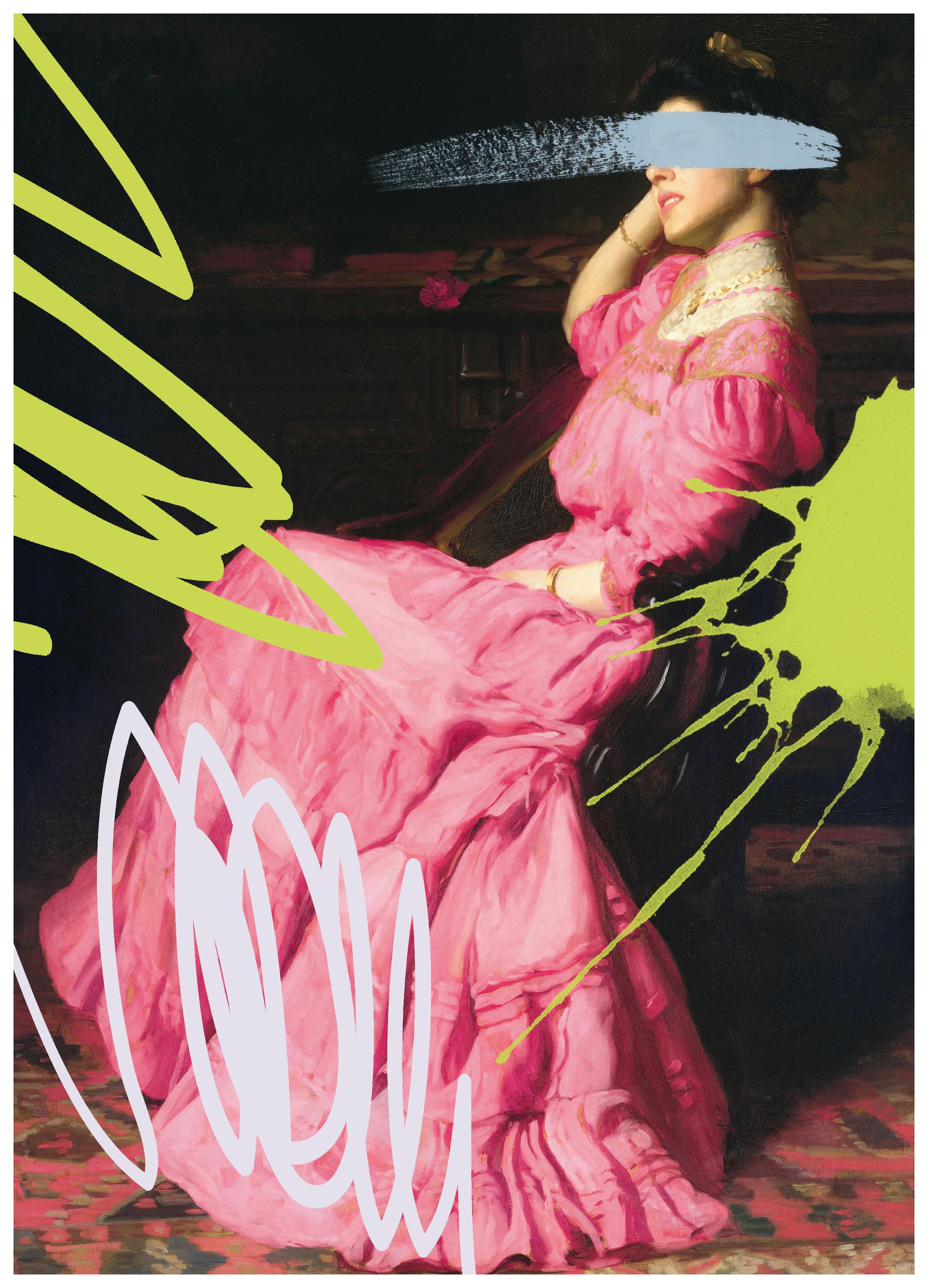 Talitha McQueen - Ritratto Rosa Moderno Poster (70x100 cm) - Poster Store