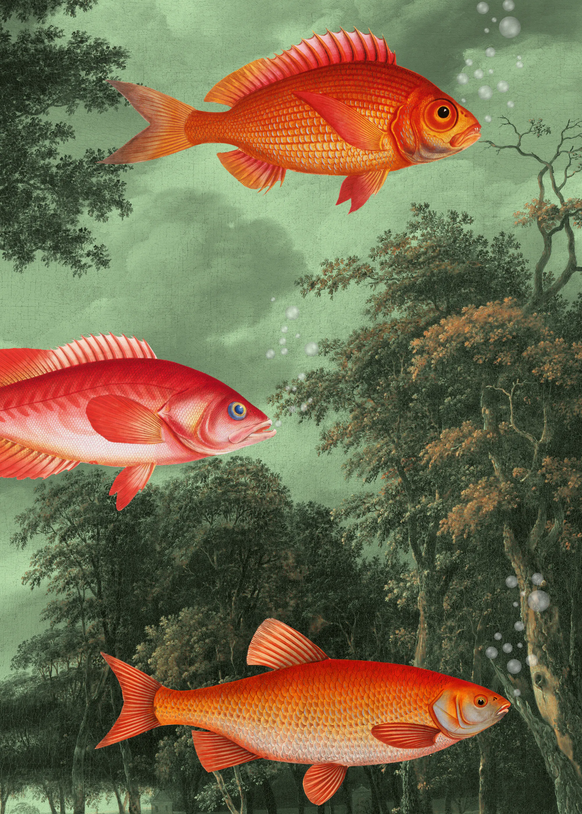 Marja van den Hurk - 木々の間の魚 ポスター 0