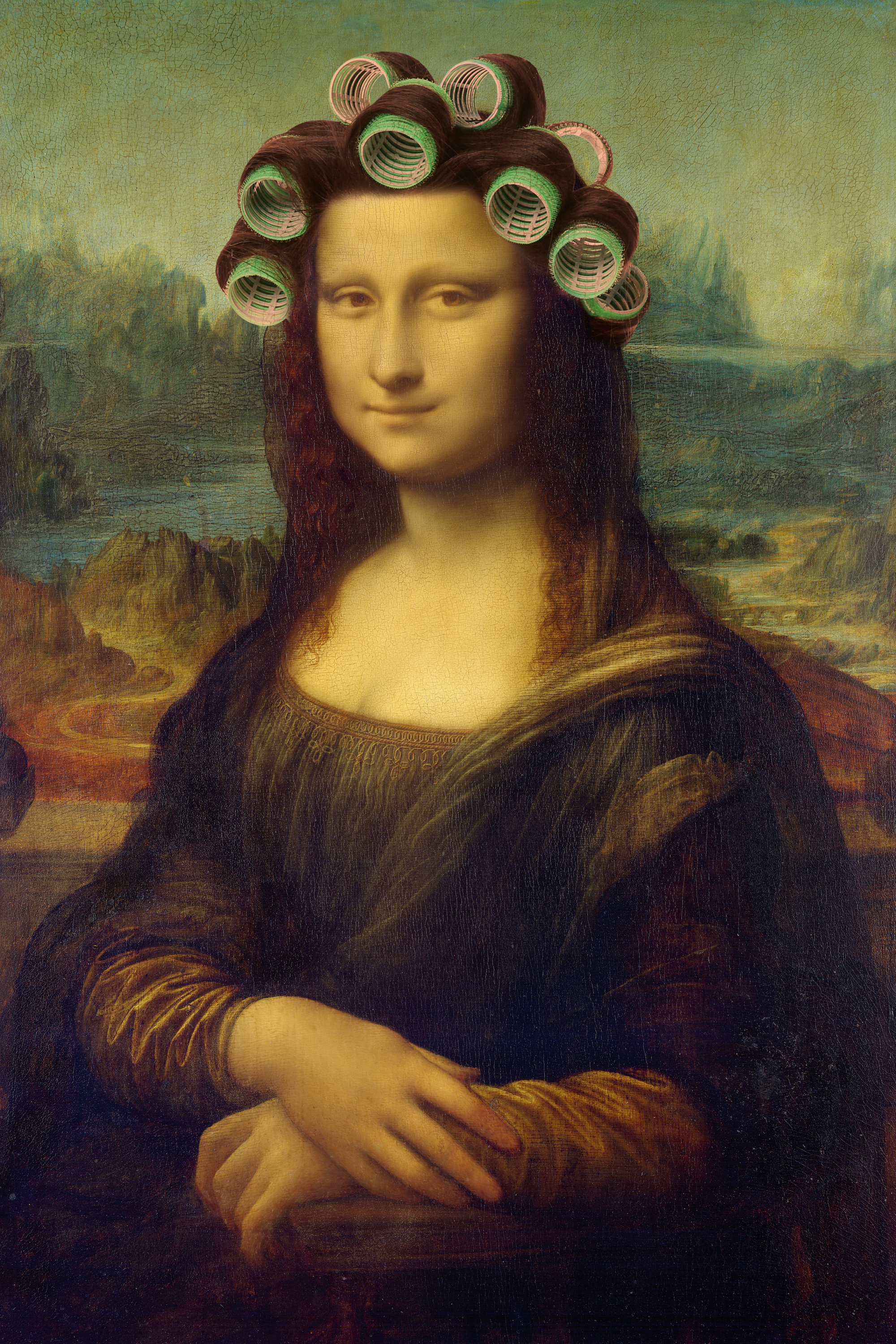 Marja van den Hurk - Mona Lisa In Rollers Poster