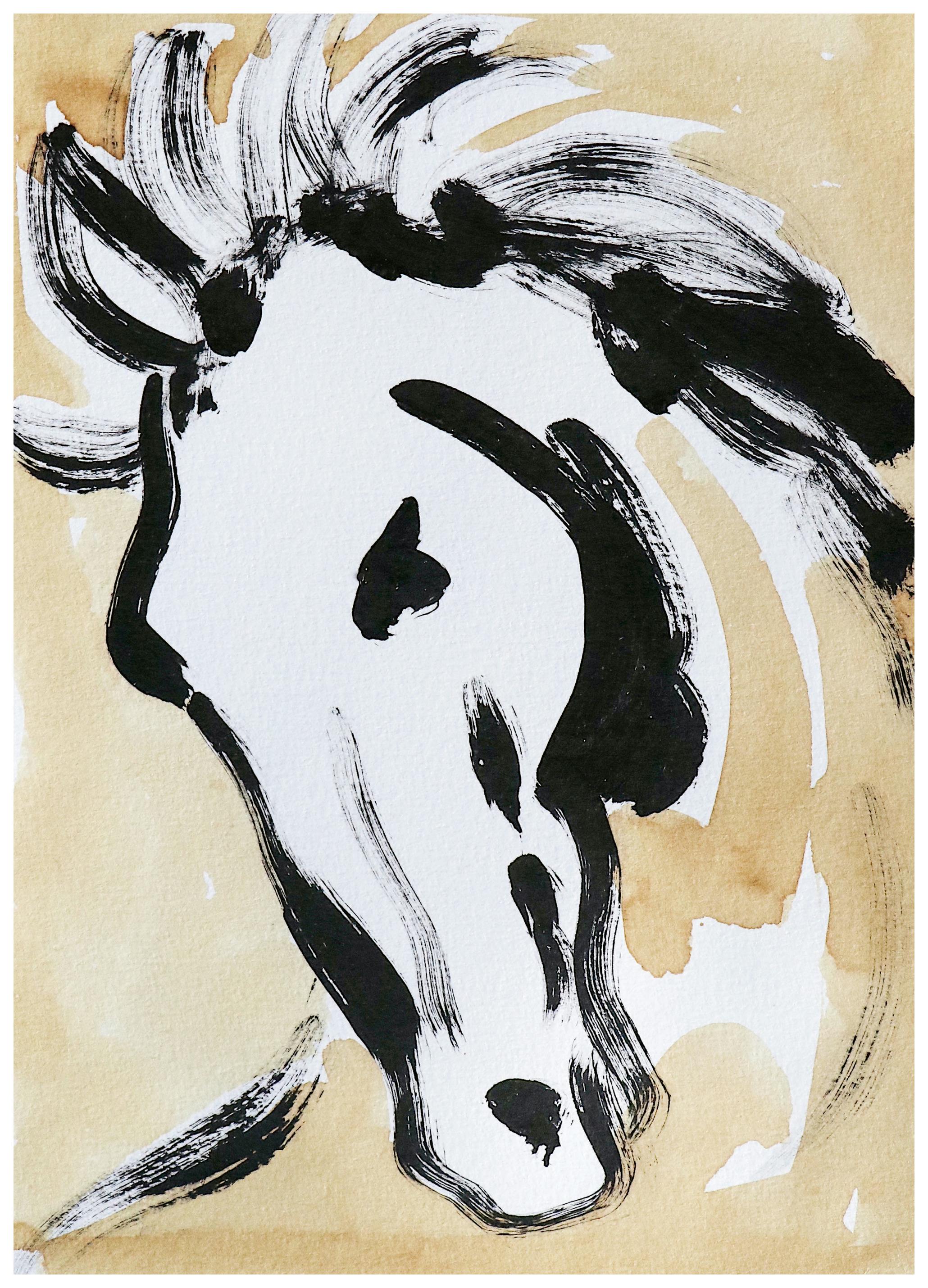 Santhosh ch - Expressief Paardenhoofd Poster (70x100 cm) - Poster Store