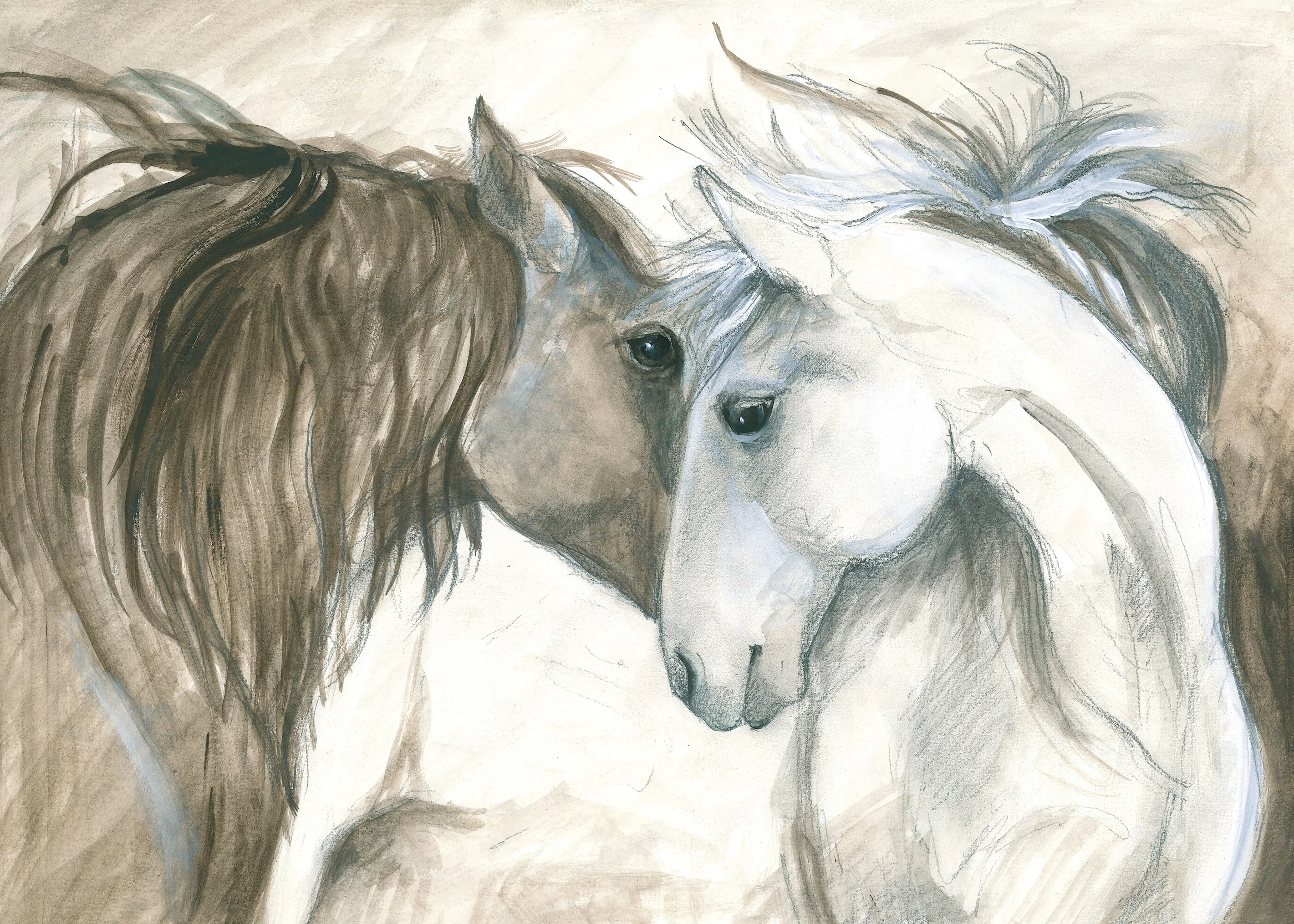 Isabelle Brent - Tender Connection Between Two Horses Poster 0