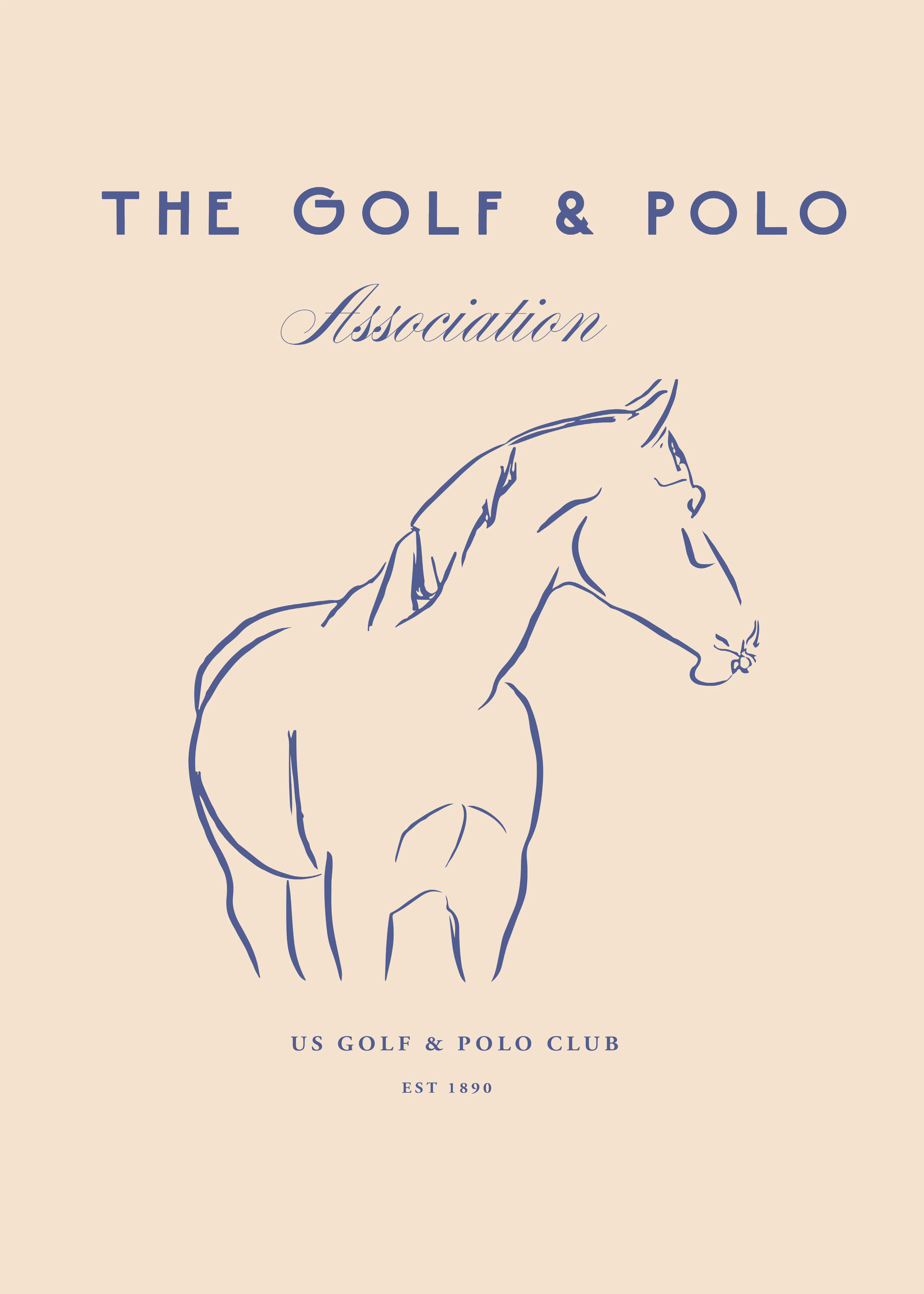 Poster Treechild - Equestrian Elegance with Blue and Beige Horse 0