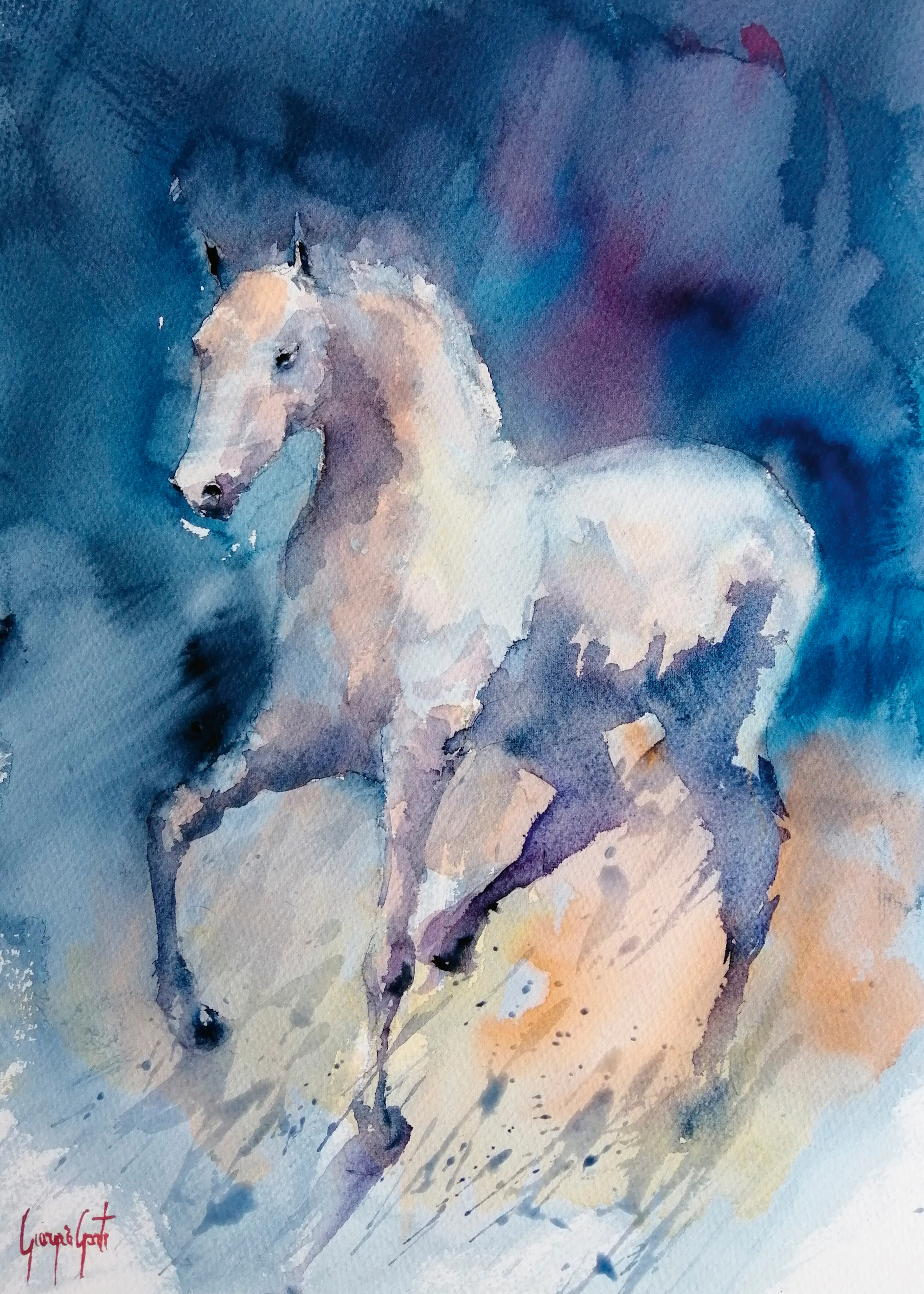 Giorgio Gosti - Cheval Blanc Gracieux Affiche 0