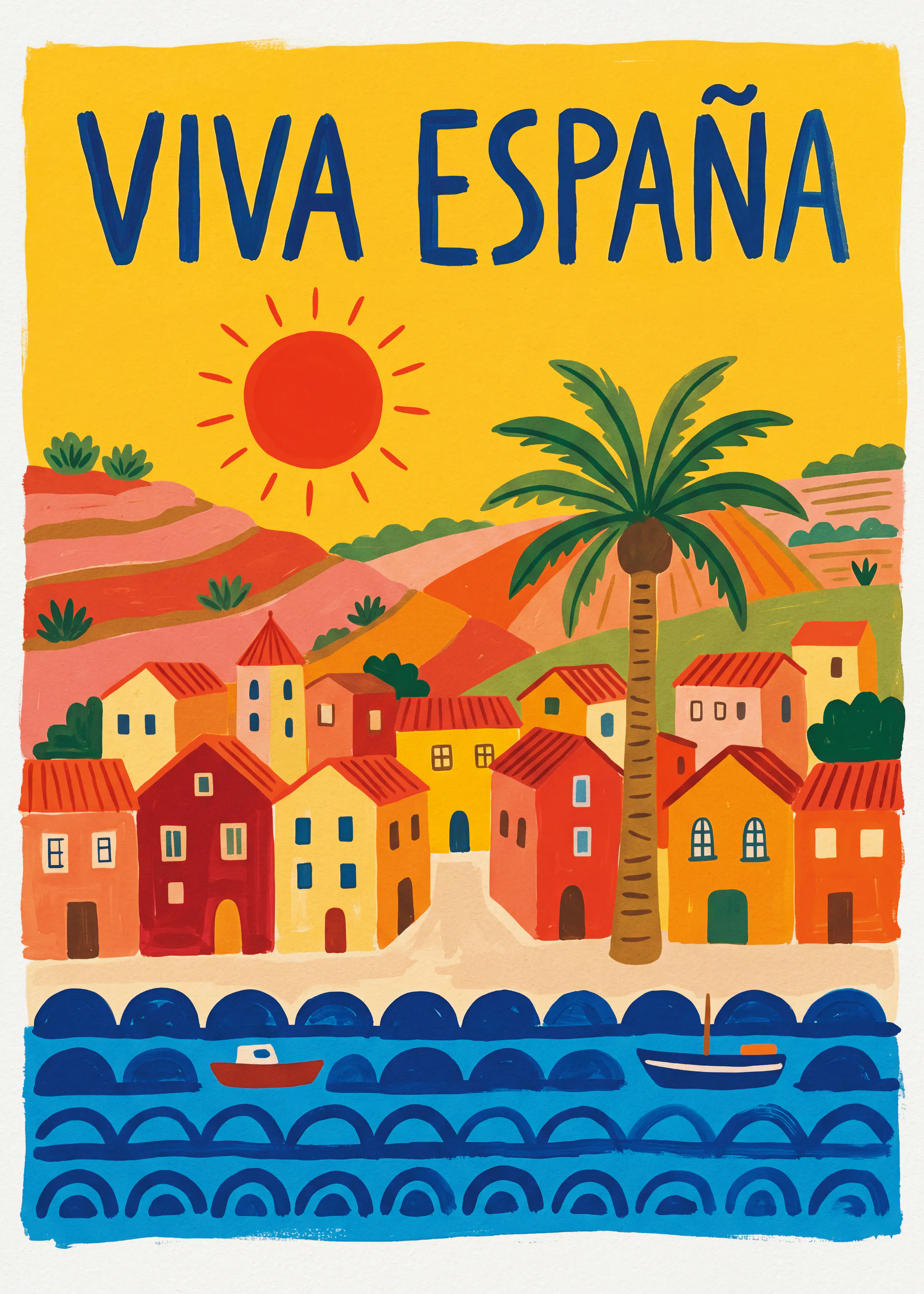 Andreas Magnusson - Viva España Coastal Village Poster 0