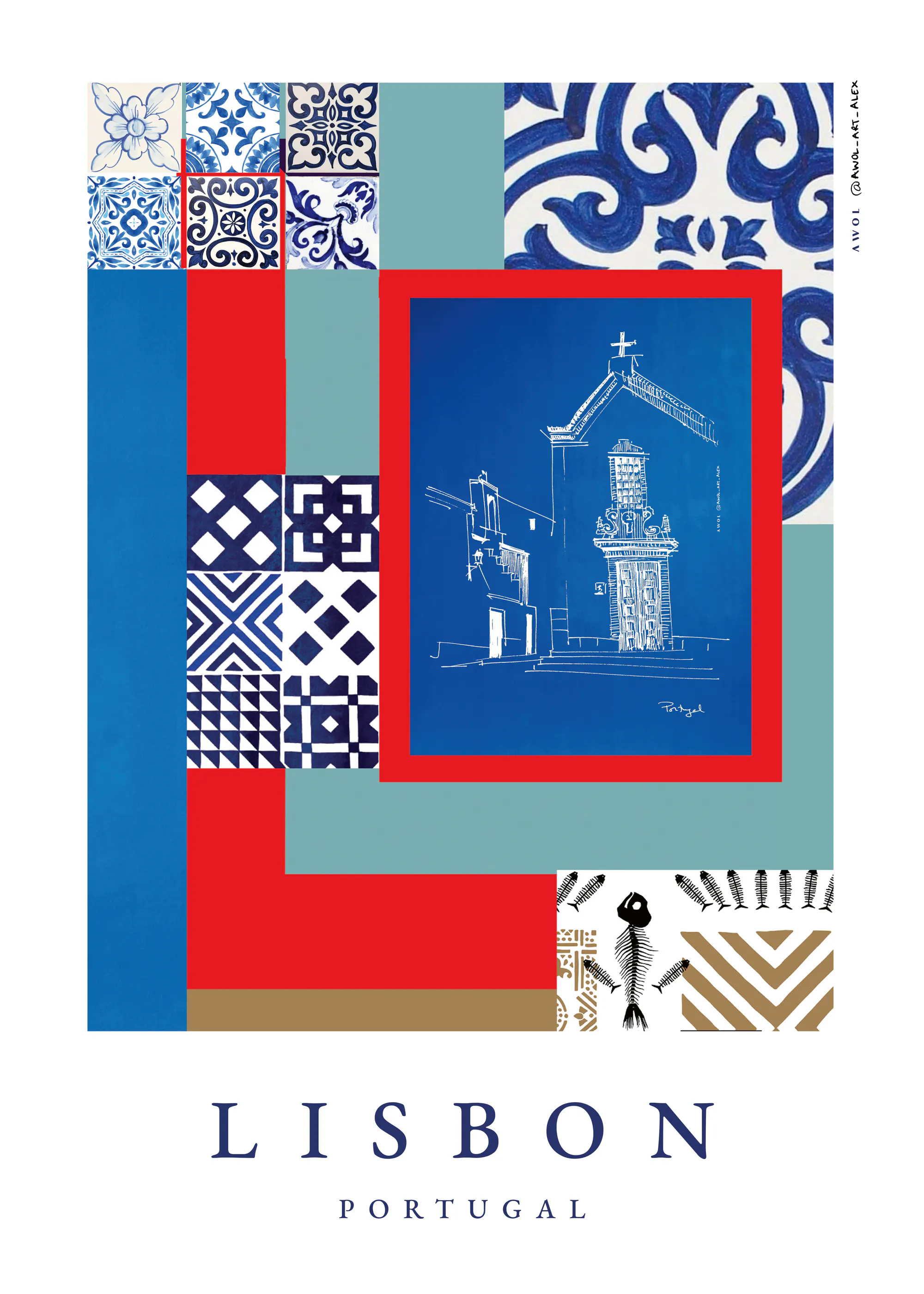 Awol Art Alex - Lisbon Cultural Collage Poster 0