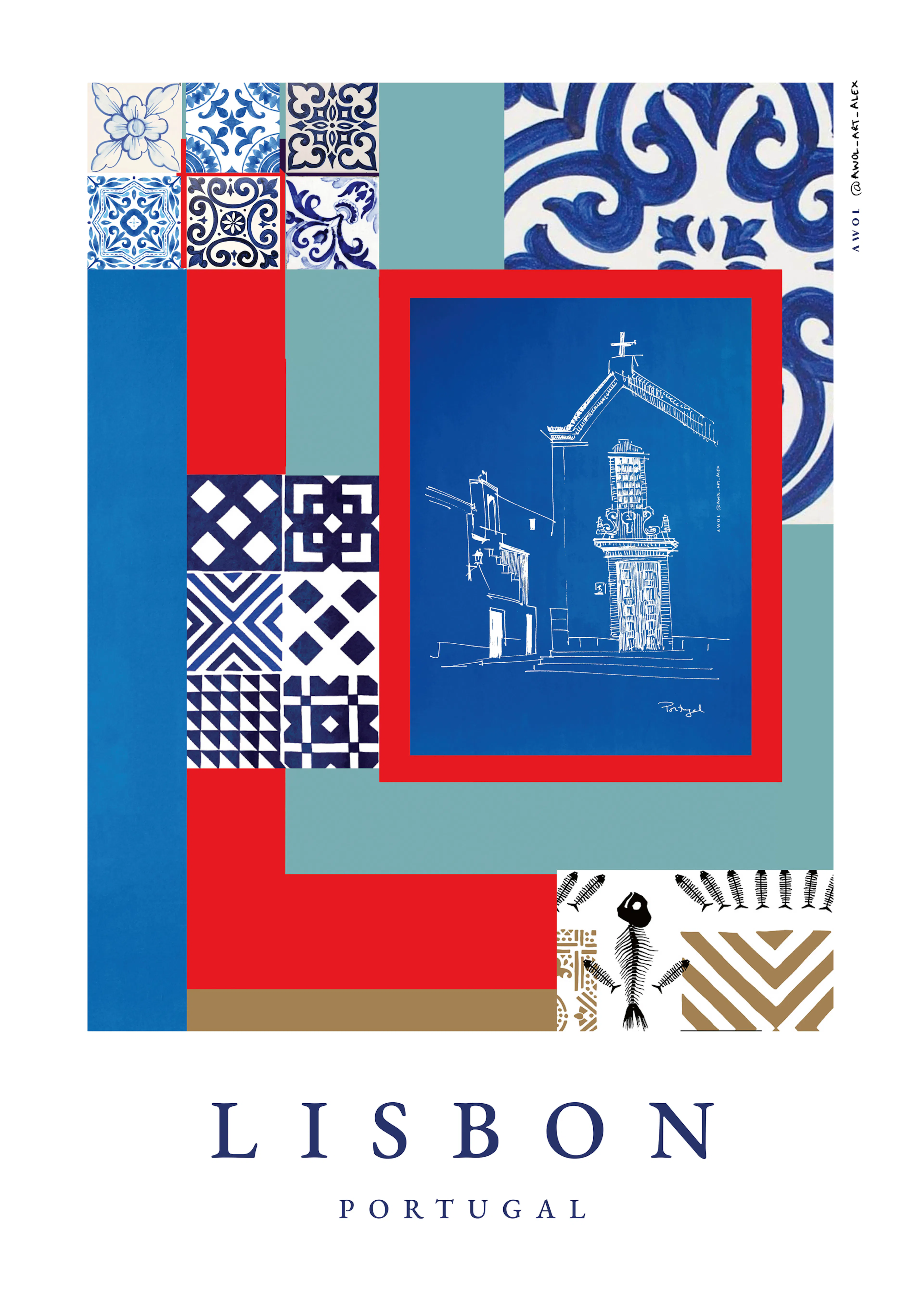 Awol Art Alex - Lisbon Cultural Collage Poster 0